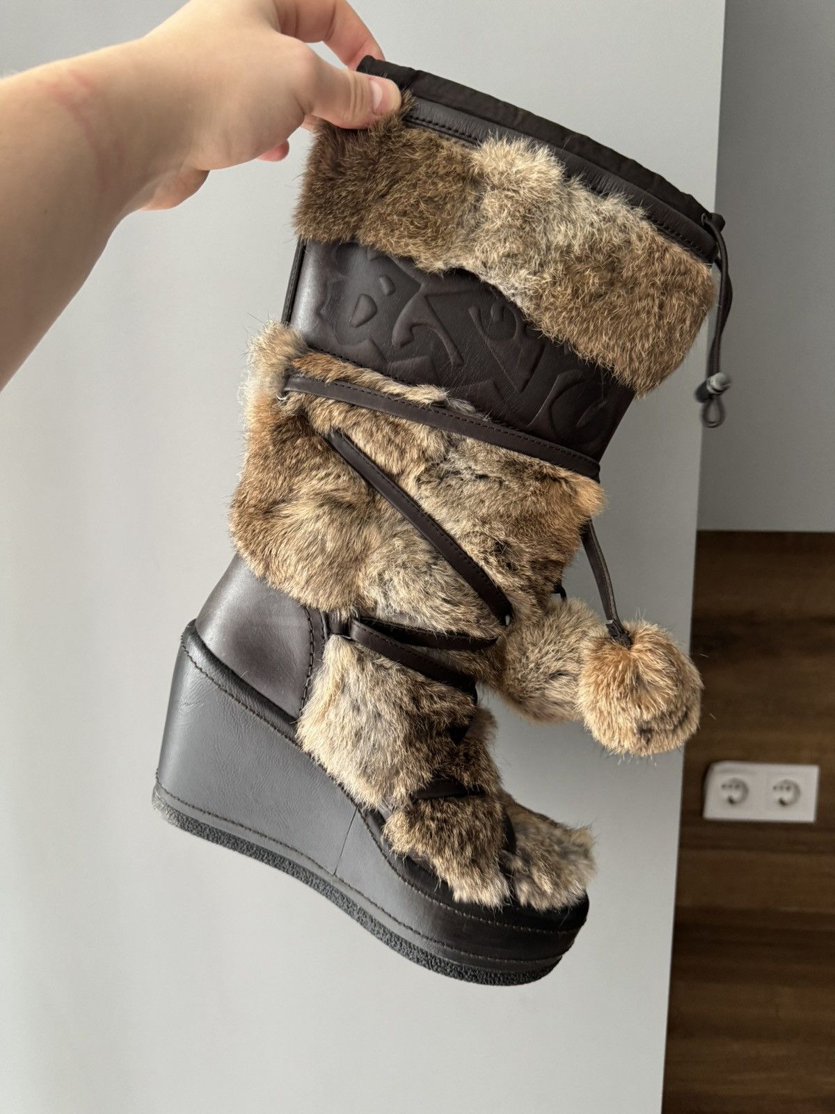 ASH 2000S ASH REAL RABBIT FUR BELTED BOOTS Size US 6 / IT 36 - 6 Thumbnail