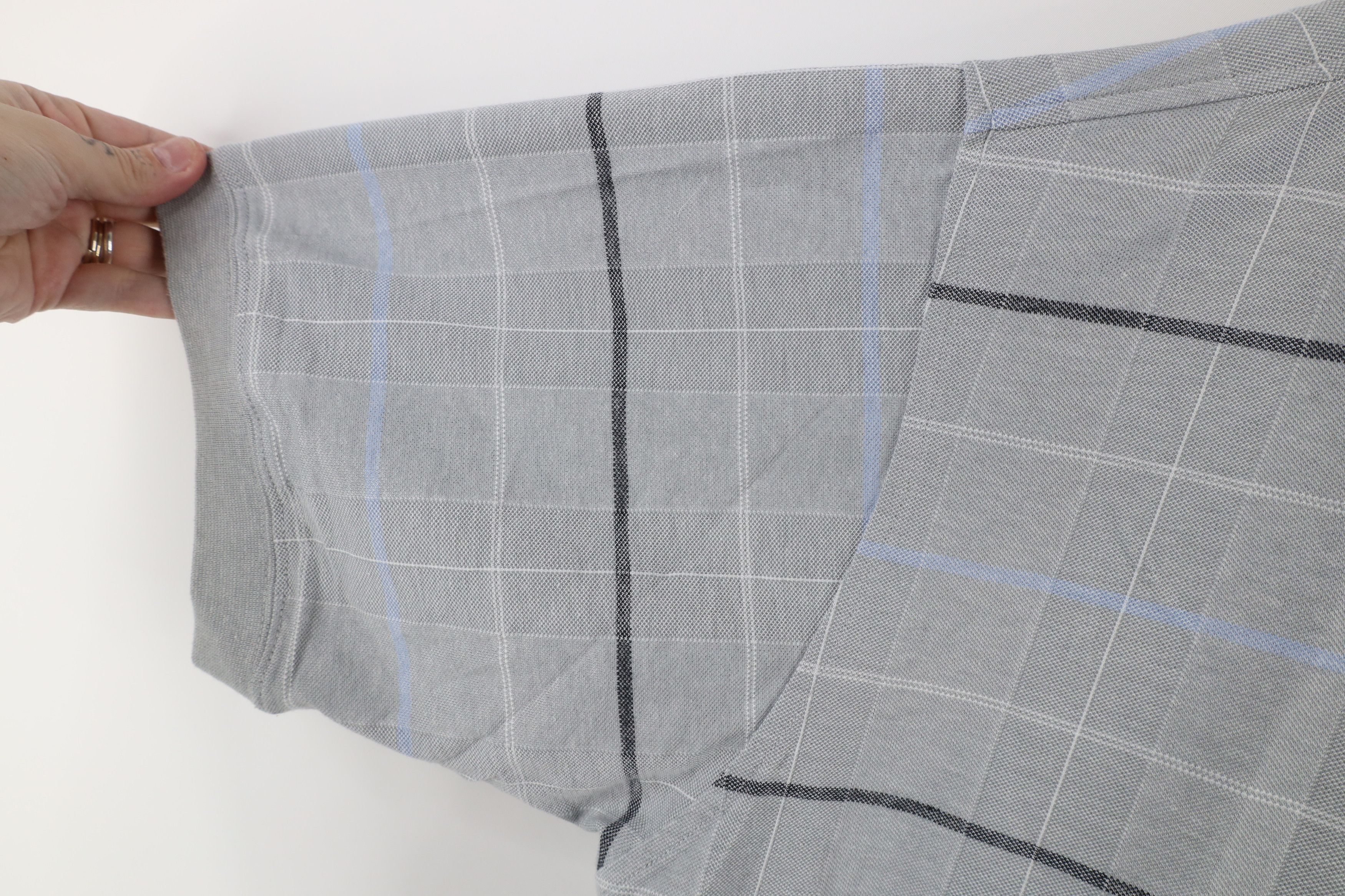 Vintage Vintage 90s Streetwear Pullover Polo Shirt Gray Plaid Size US XXL / EU 58 / 5 - 6 Thumbnail