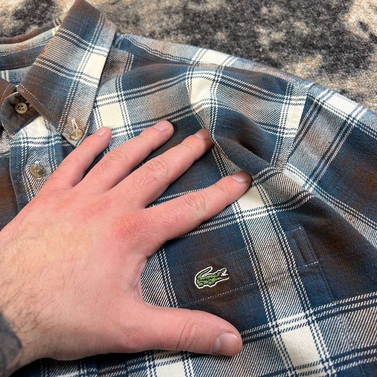 Lacoste Lacoste Mini Logo Luxury Plaid Flannel Button Up Shirt Size US M / EU 48-50 / 2 - 4 Thumbnail