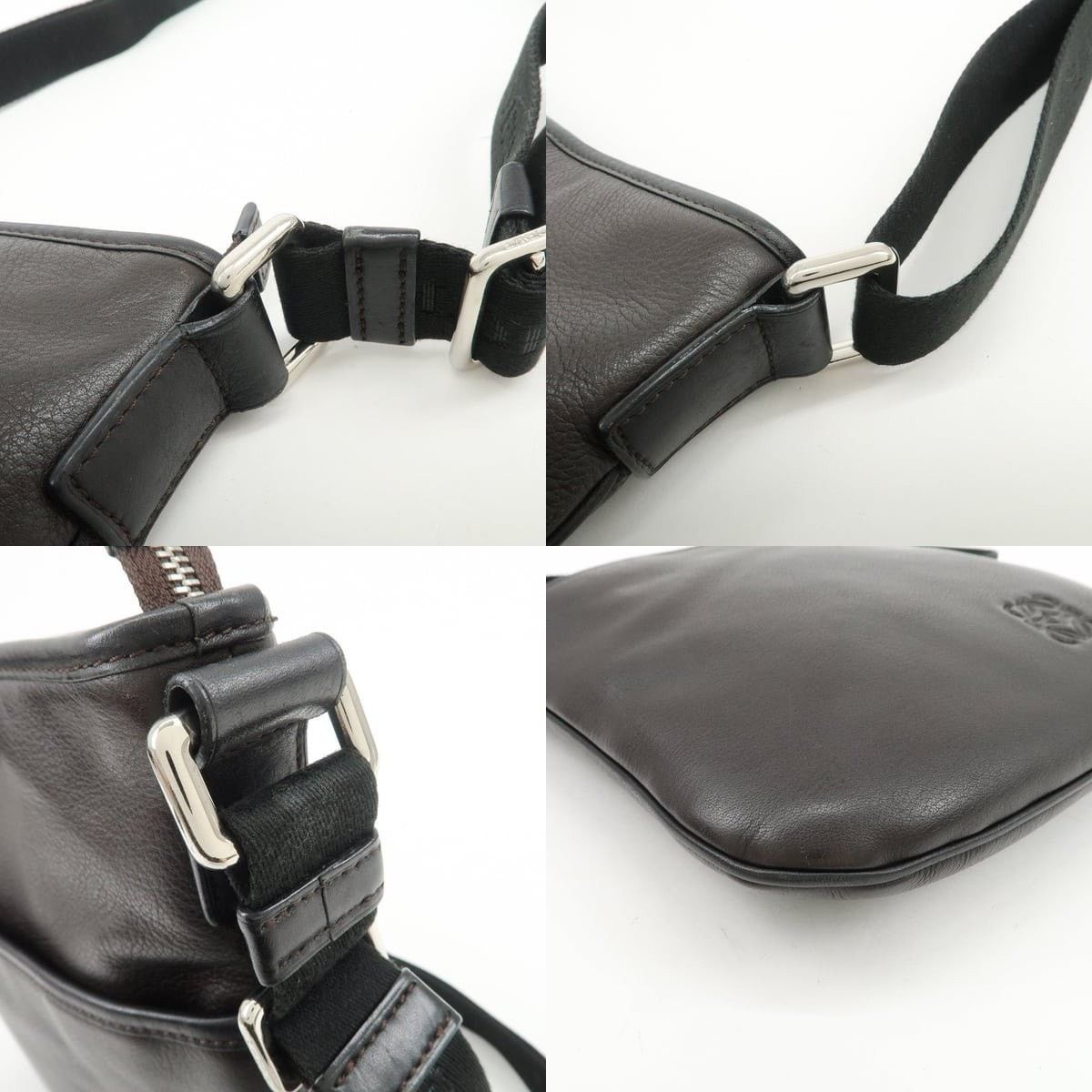 Loewe Loewe Anagram Logo Leather Crossbody Bag Dark Brown Size ONE SIZE - 4 Thumbnail