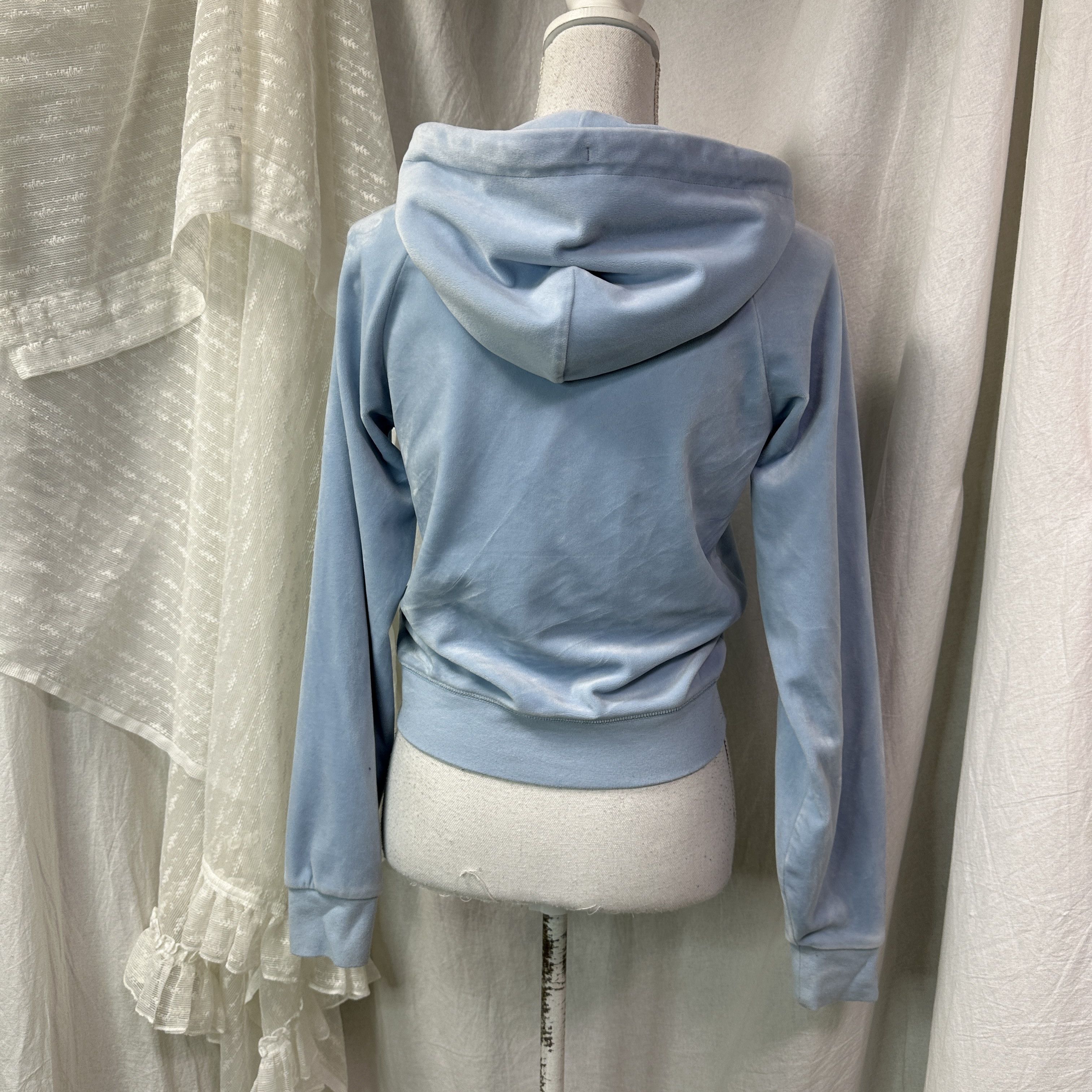 Juicy Couture Vintage Velvet Baby Blue Juicy Couture Zip Hoodie Y2K Size S / US 4 / IT 40 - 10 Thumbnail