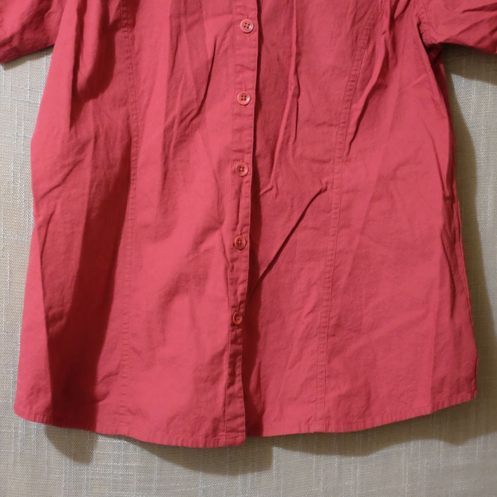 Vintage Cabela's Button-Up Shirt Collared 100% Cotton Dark Red Womens M Shirt Casual Size M / US 6-8 / IT 42-44 - 4 Thumbnail