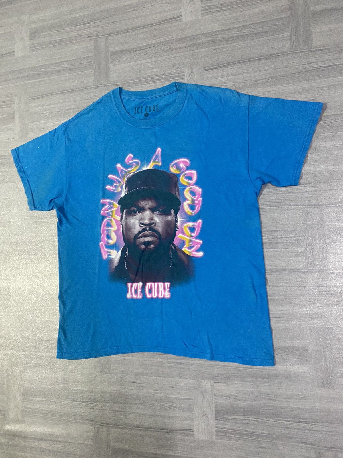 Band Tees Aqua Blue Graffiti Ice Cube Tee Size US L / EU 52-54 / 3 - 2 Thumbnail