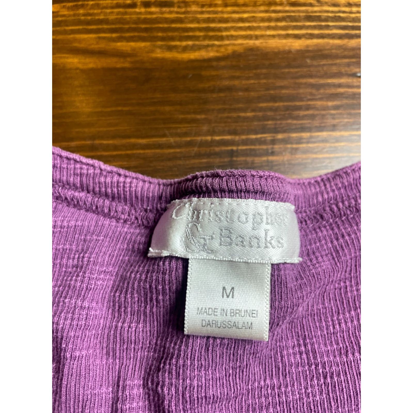 Vintage Christopher & Banks Shirt Women's Medium Purple Tee Short Sleeve T-Shirt Casual Modern Basics Size M / US 6-8 / IT 42-44 - 6 Thumbnail
