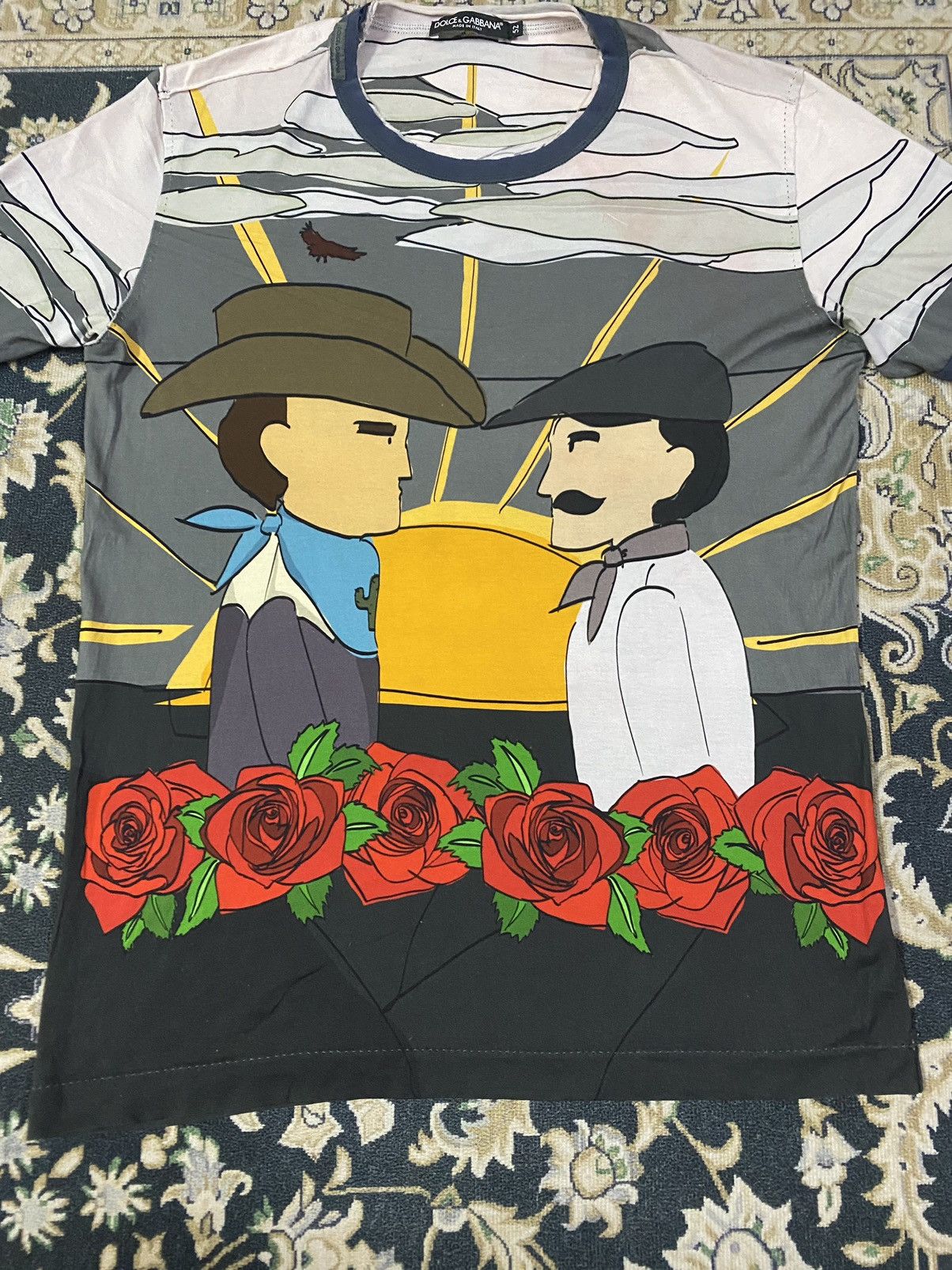 Dolce & Gabbana Dolce & Gabbana Grey Printed Cotton Crewneck Size US M / EU 48-50 / 2 - 4 Thumbnail