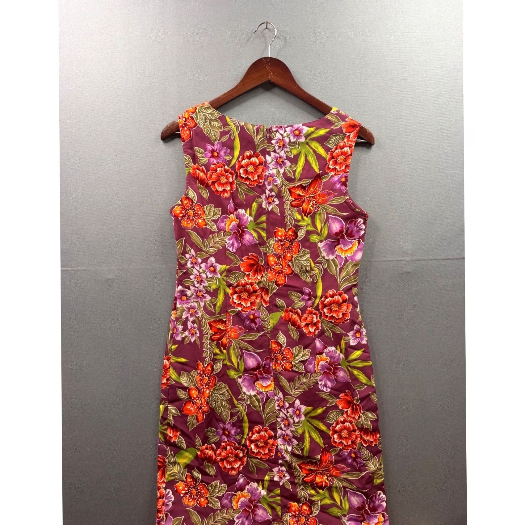 Lee VINTAGE Kathie Lee Collection Womens Purple Tropical Floral Sleeveless Maxi Dress S Size S / US 4 / IT 40 - 4 Thumbnail