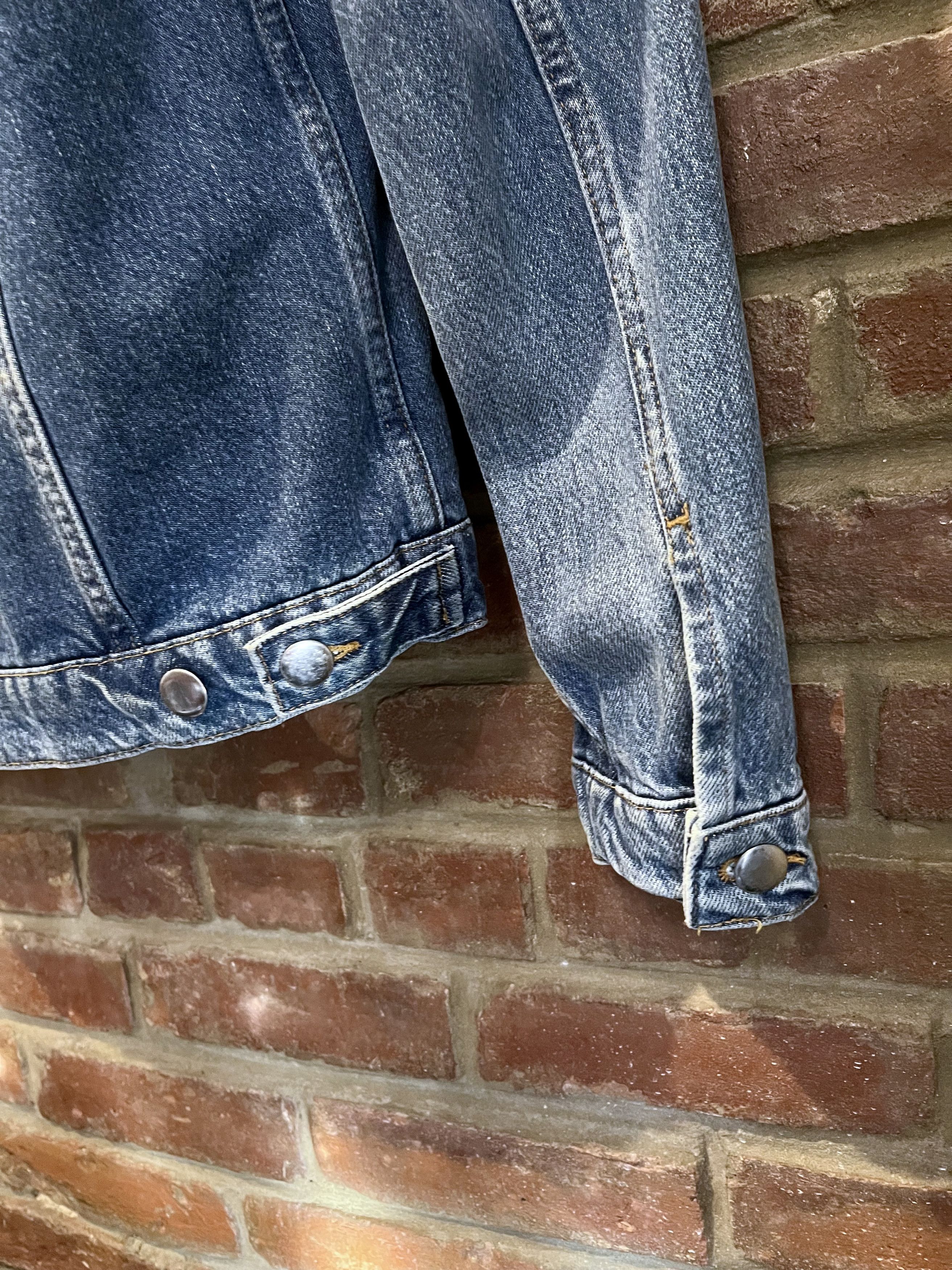 Frame Distressed Light Denim Corduroy-Trimmed Collar Jacket Size US S / EU 44-46 / 1 - 4 Thumbnail
