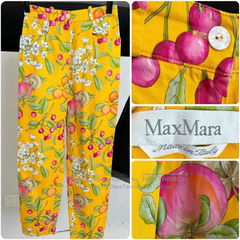 Max Mara MaxMara Yellow Cotton Casual Pants for Women . Size 23" - 1 Thumbnail