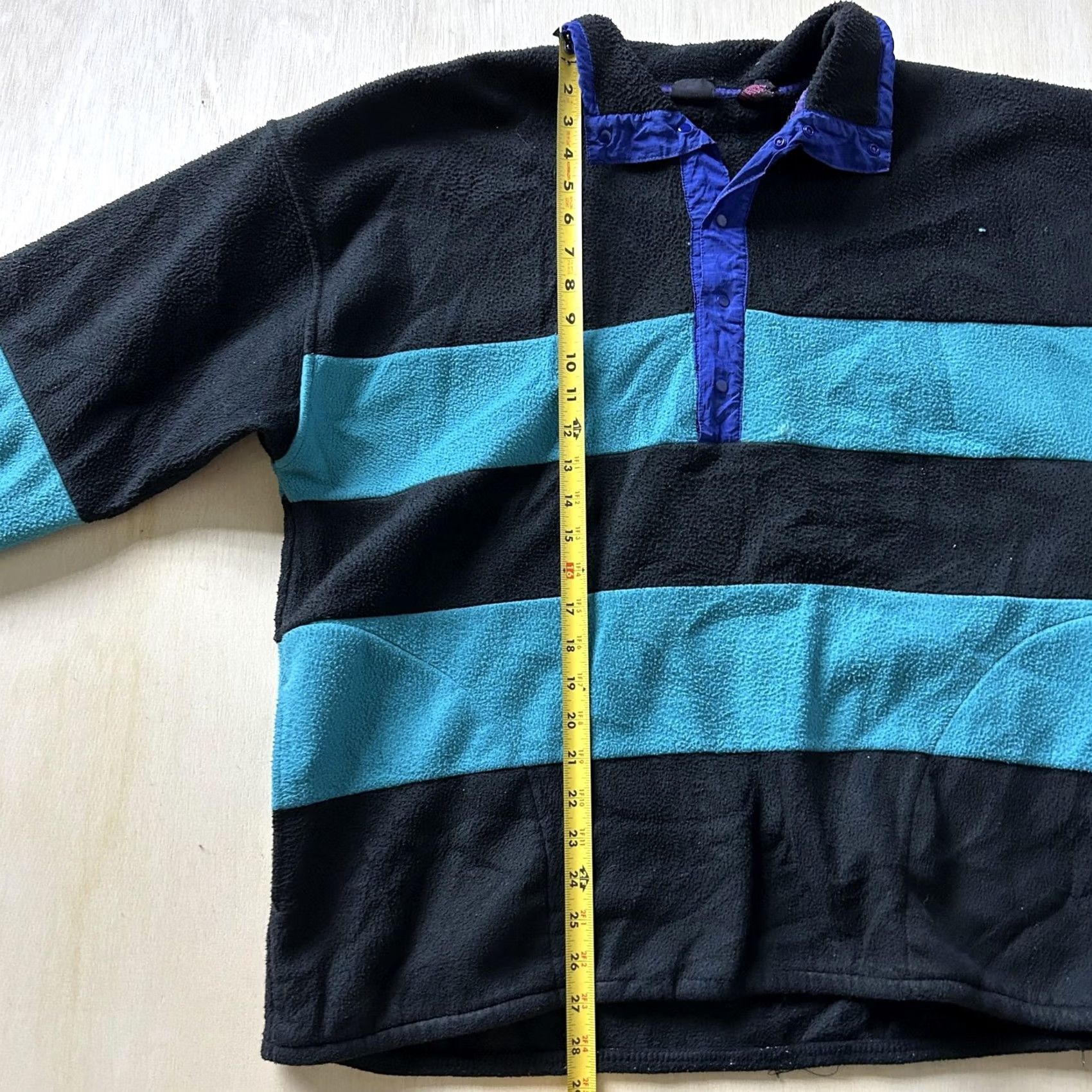 Vintage VINTAGE Zero Proof Jacket Anorak Fleece Snap Pullover Striped Black XL Mens 90s Size US XL / EU 56 / 4 - 5 Thumbnail