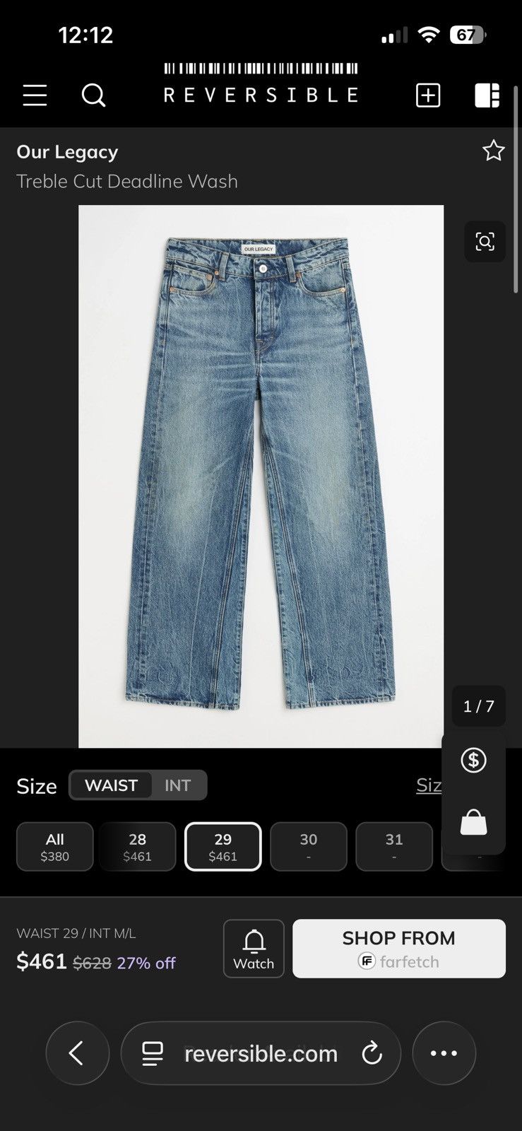 Our Legacy Deadline Wash Treble Cut Jeans Size US 31 - 9 Thumbnail