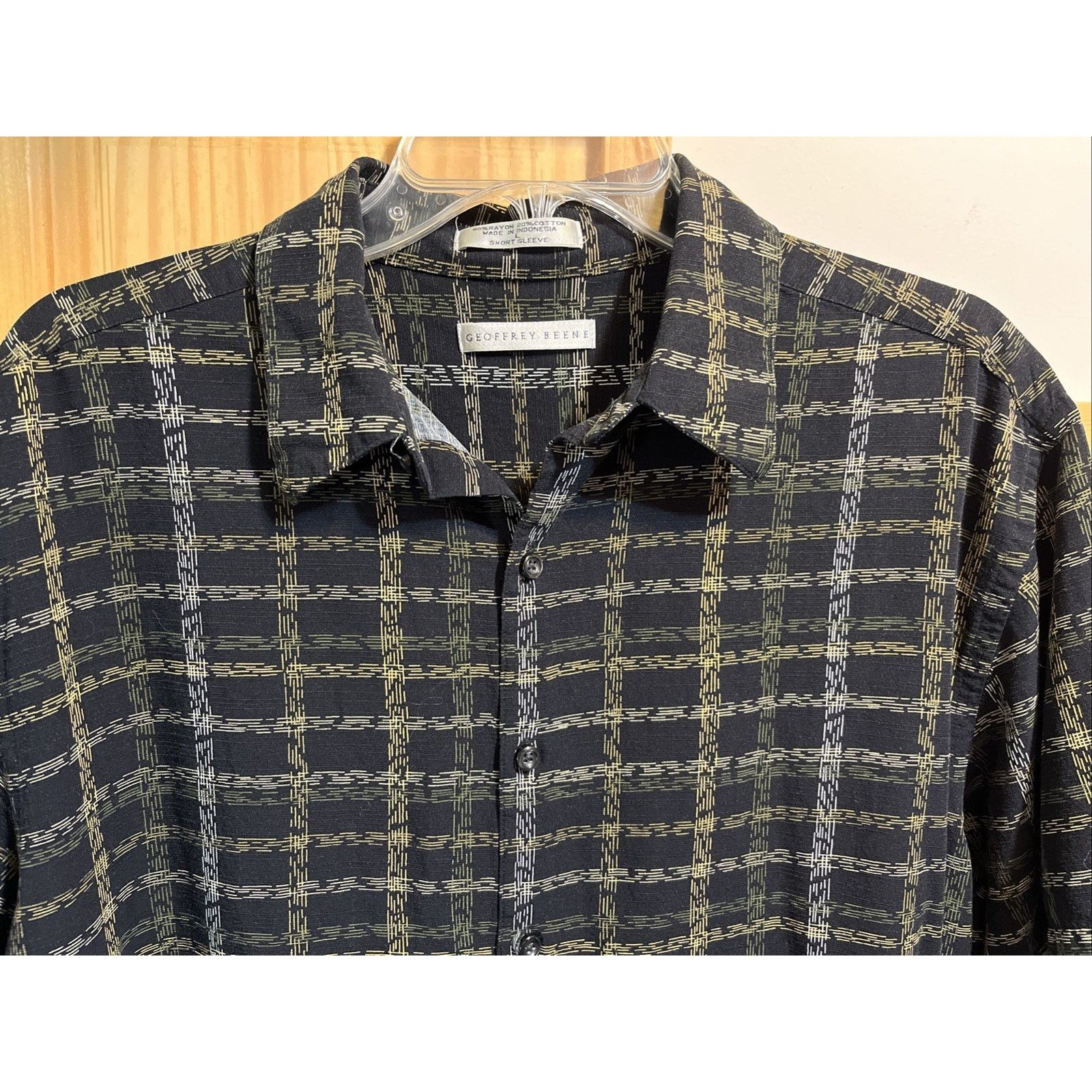 Geoffrey Beene Geoffrey Beene Shirt Mens L Black Geometric Hawaiian Shirt Size US L / EU 52-54 / 3 - 4 Thumbnail