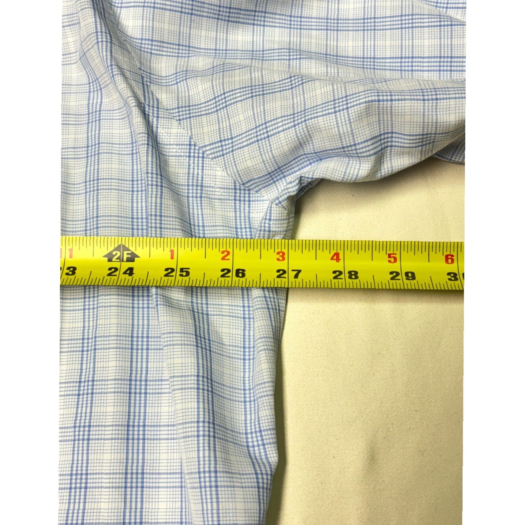 Brooks Brothers Brooks Brothers Mens Dress Shirt Plaid Non Iron Traditional Fit 17in Blue White Long Sleeve Barrel Cuff Pocket Collared Size 46R - 7 Thumbnail