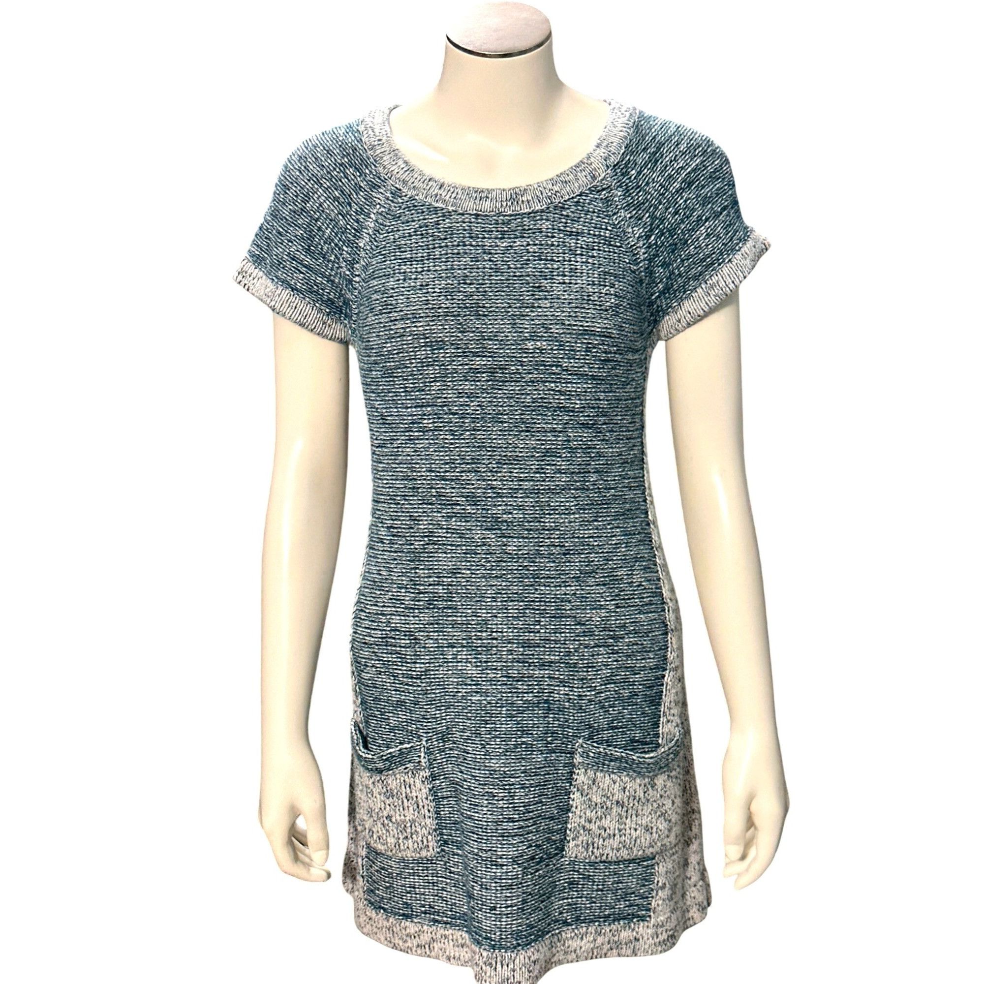 Other CCC Heathered Blue White Cap Sleeve Knit Dress Marine Layer Size M / US 6-8 / IT 42-44 - 1 Thumbnail