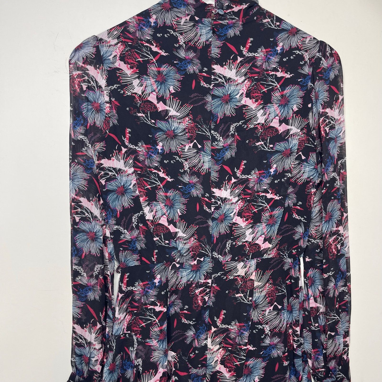 Other SALONI Abstracted Ruffle Floral Midi Silk Dress sz 2 Size XS / US 0-2 / IT 36-38 - 7 Thumbnail