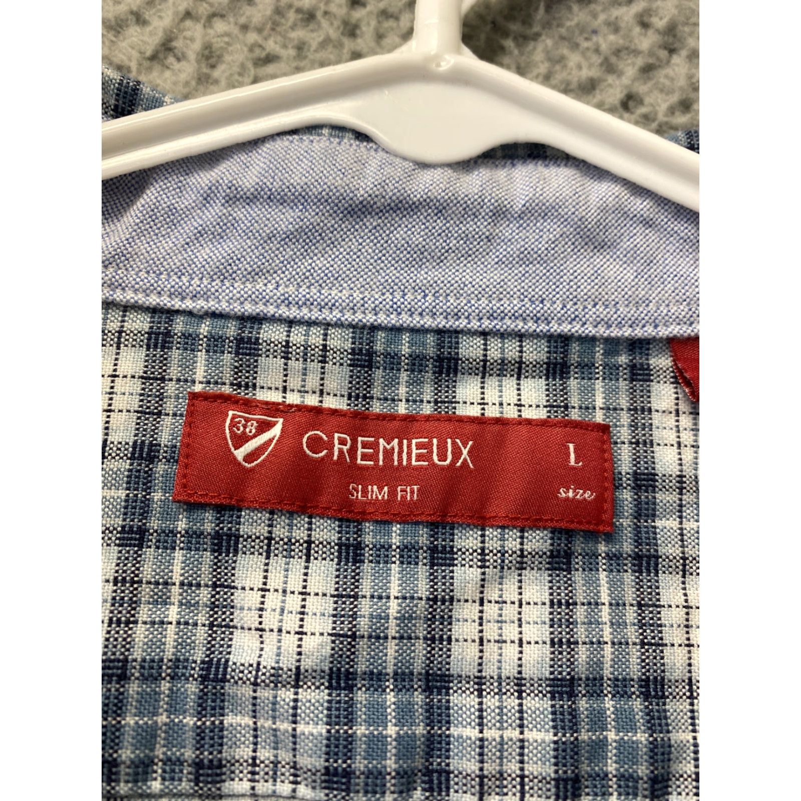 Cremieux DANIEL CREMIEUX Button-Up Shirt Mens Long Sleeve Plaid Slim Fit Gray Light Blue L Classic Size US L / EU 52-54 / 3 - 4 Thumbnail