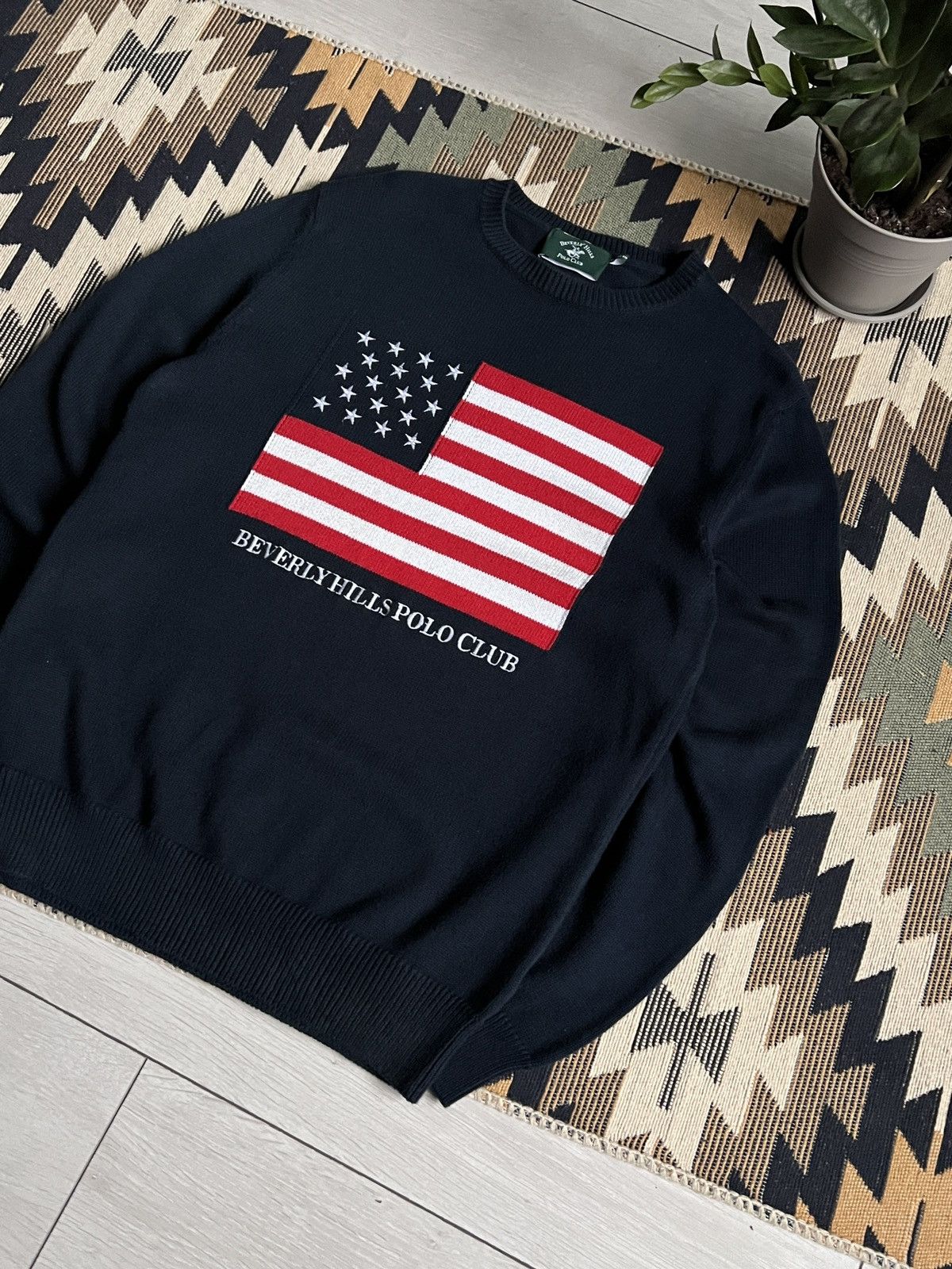 Beverly Hills Polo Club Beverly Hills US Flag Crew Neck Knit Sweater Size US M / EU 48-50 / 2 - 3 Thumbnail
