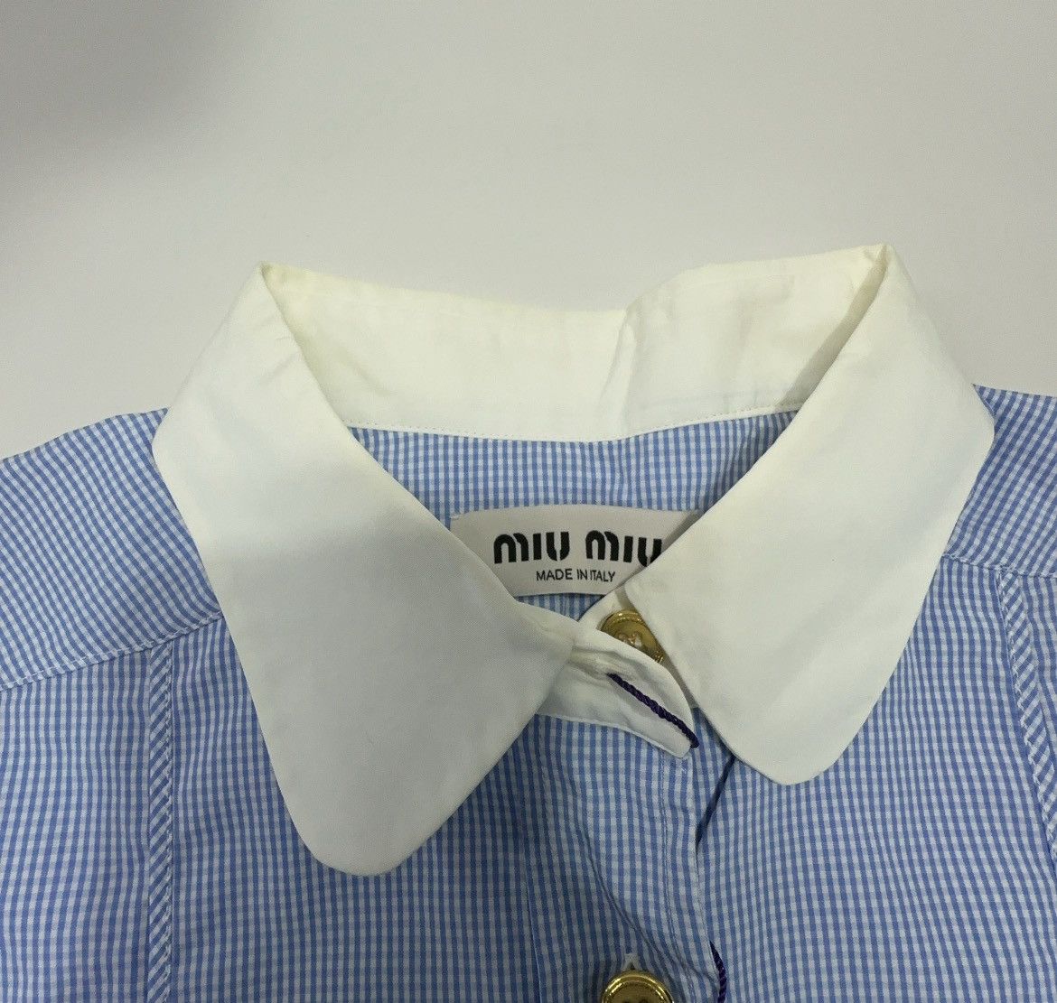 Miu Miu Miu Miu cropped cotton gingham shirt Size S / US 4 / IT 40 - 5 Thumbnail