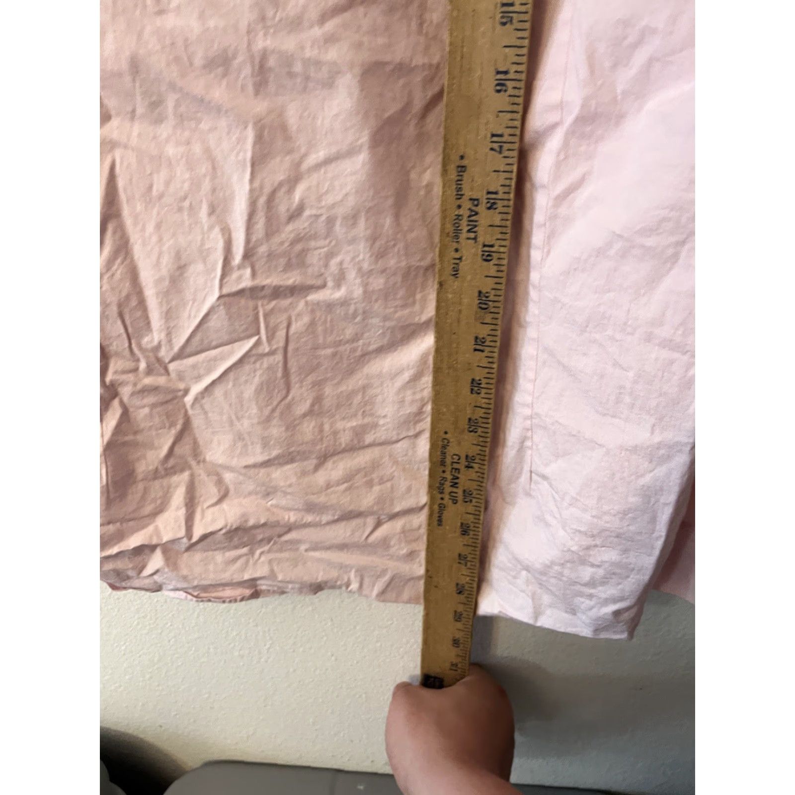 Express Express Dress Shirt Solid Pink Mens Large Extra-Slim Fit Long Sleeve Size 42R - 4 Thumbnail