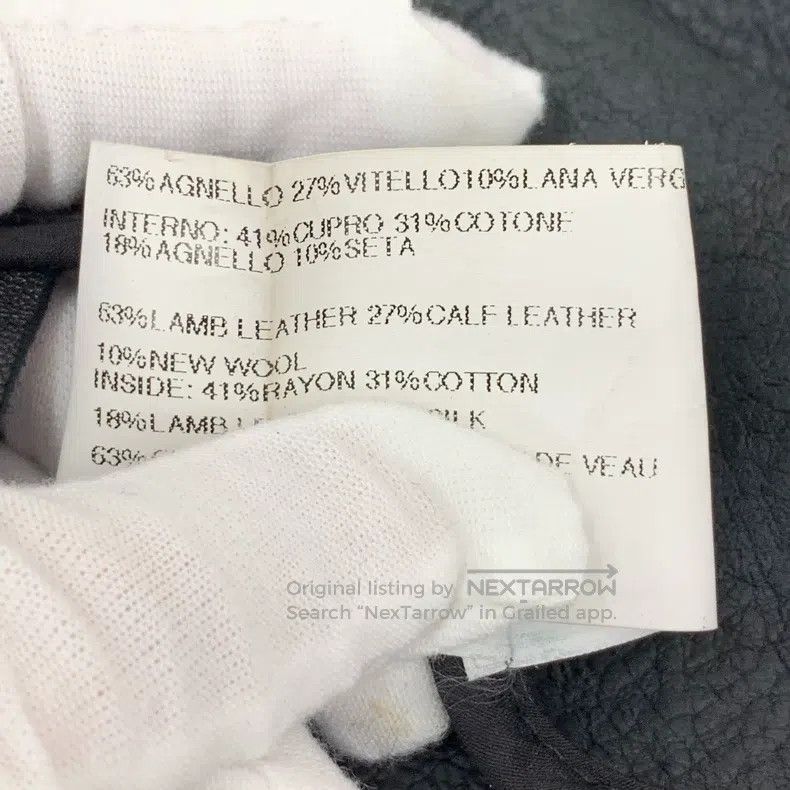 Rick Owens Rick Owens Black Lapel Side Zip Long Sleeve Leather Jacket Size XS / US 0-2 / IT 36-38 - 7 Thumbnail