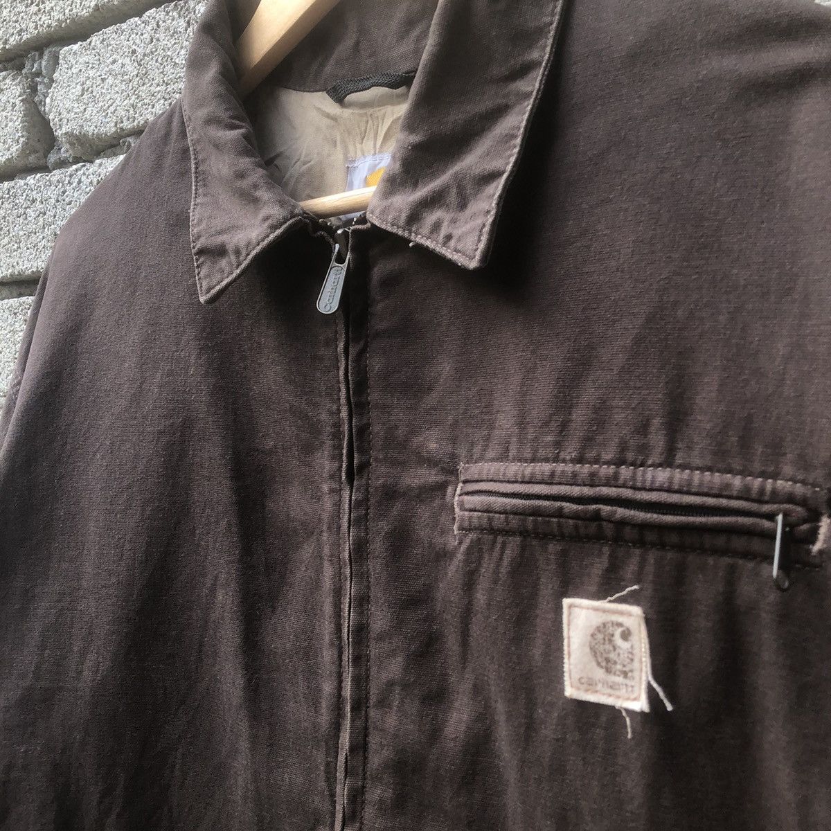 Carhartt × Vintage Vintage Carhartt Detroit Hamilton Dark Brown Jacket Size US L / EU 52-54 / 3 - 3 Thumbnail