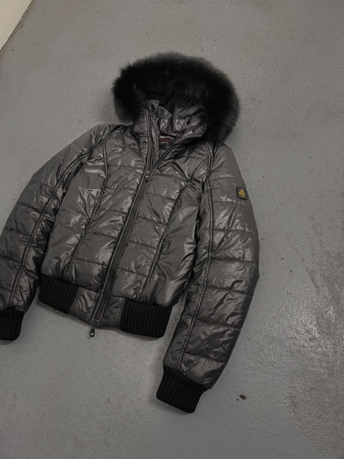 Refrigiwear Streetwear Fur Black Fur Down Y2K Fitted Bomber Jacket Size M / US 6-8 / IT 42-44 - 3 Thumbnail