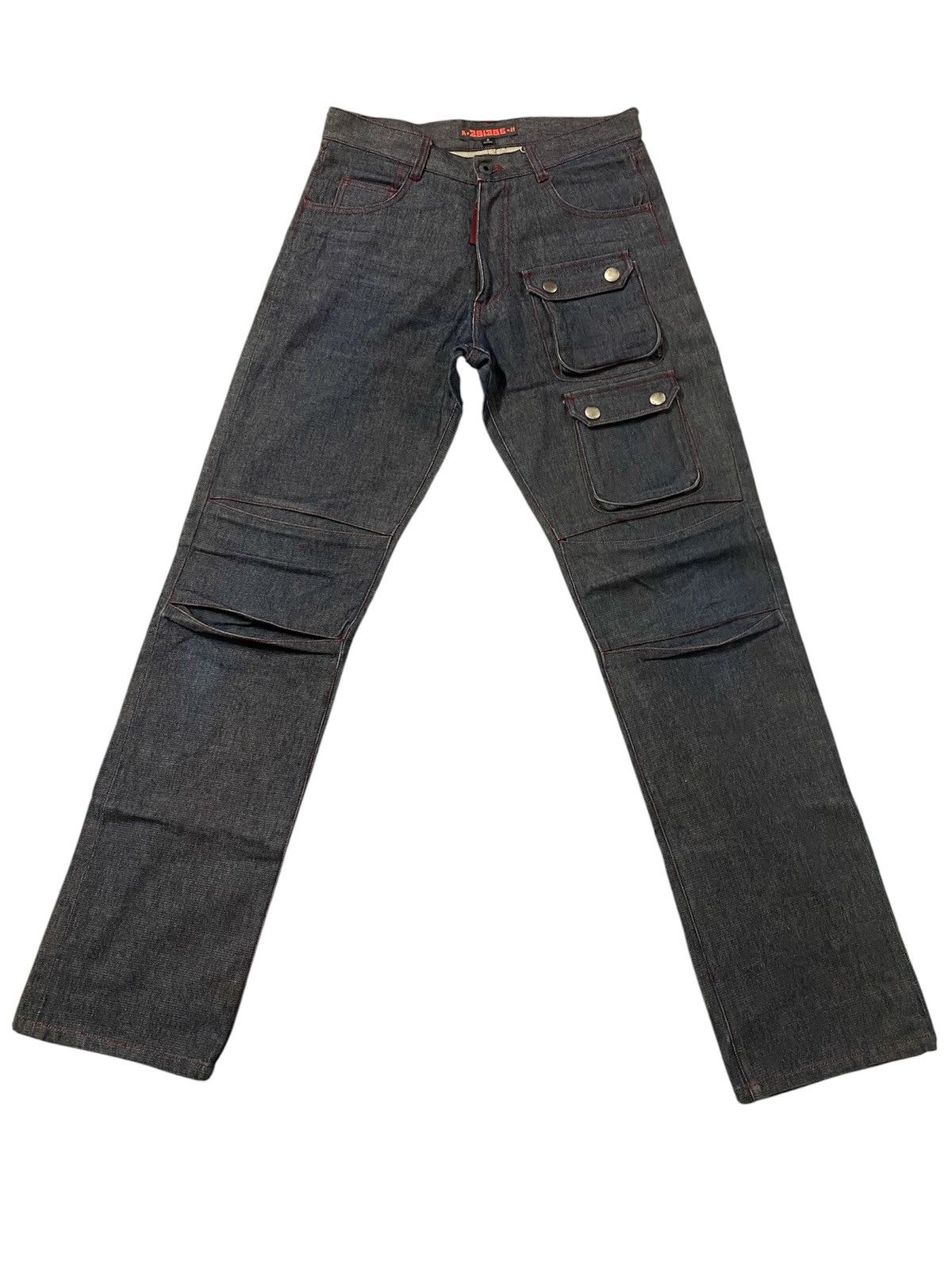 291295=Homme 291295 Homme Multi Pocket Bikers Style Denim Jeans Size US 30 / EU 46 - 1 Thumbnail