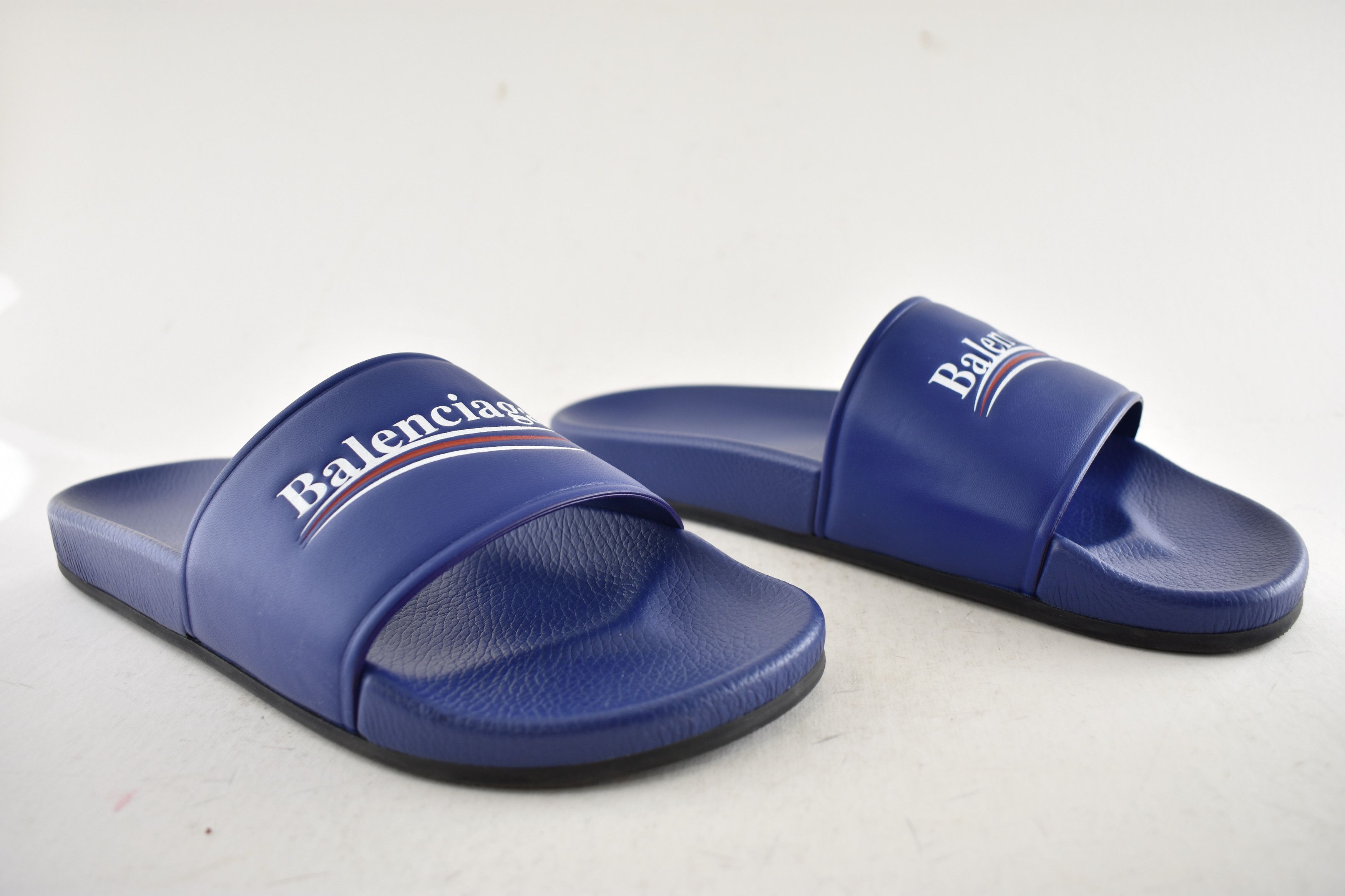 Balenciaga Leather Campaign Logo Slide Pool Sandal Flip Flop Flat 44 11 Size US 11 / EU 44 - 4 Thumbnail