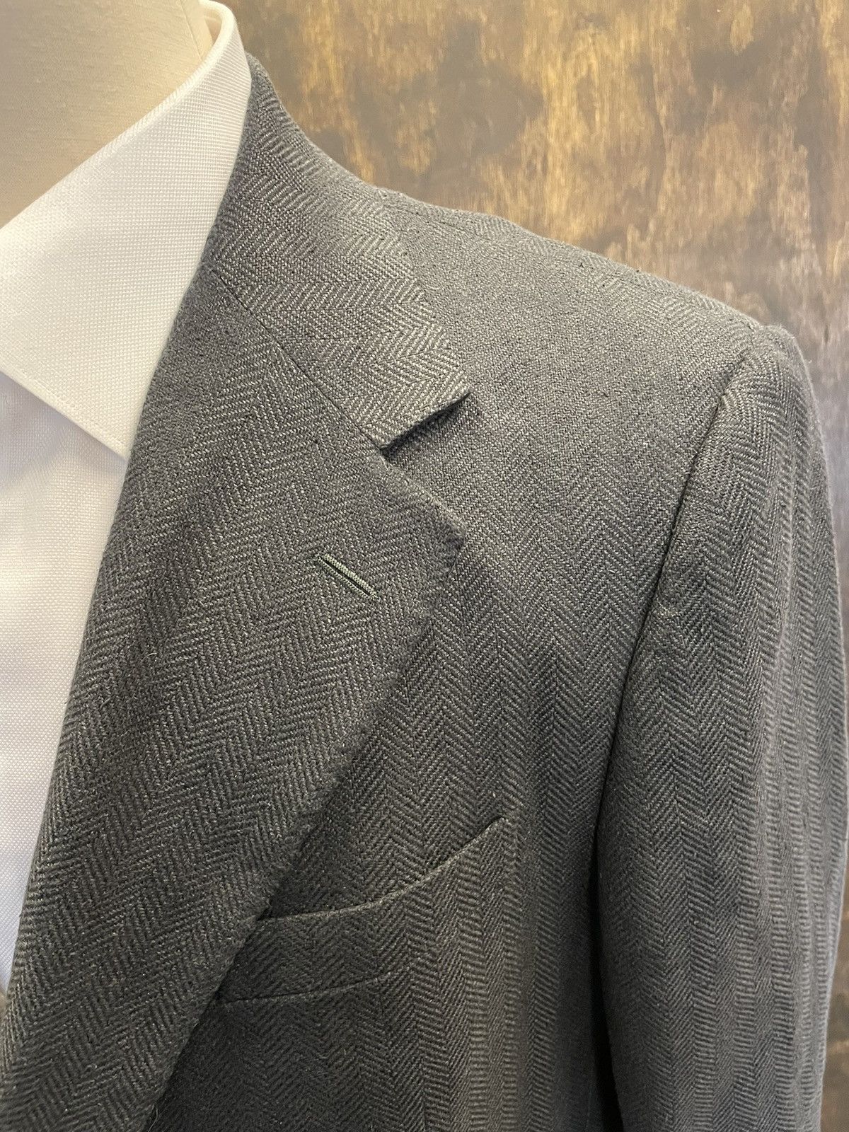 Polo Ralph Lauren × Vintage Vintage Single Breasted Herringbone Jacket Size 46R - 2 Thumbnail