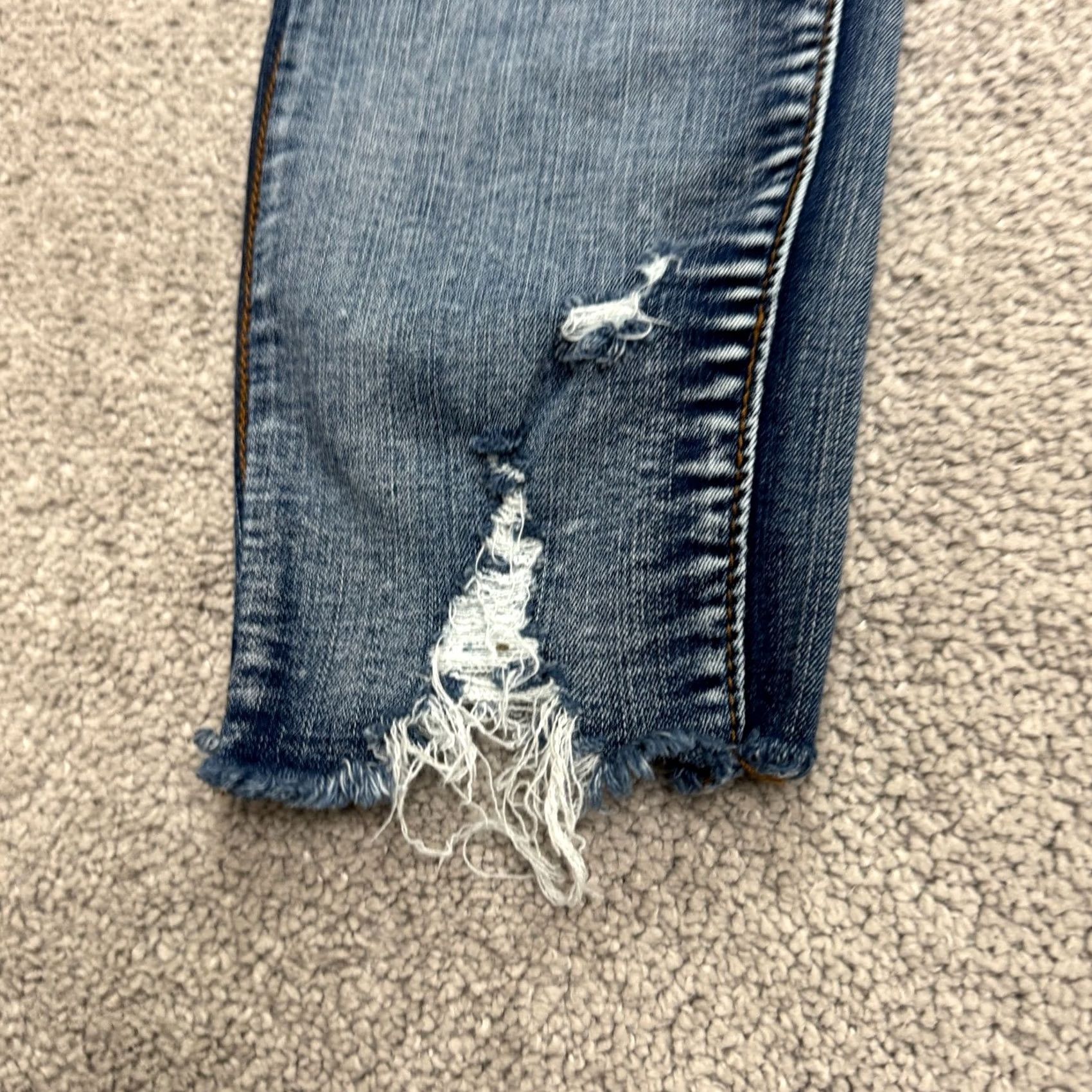 Vintage Telepatia Denim Jeans Women 27x24 High Rise Cropped Distressed Blue 5-Pocket City Streetwear Modern Casual Size 27" / US 4 / IT 40 - 4 Thumbnail