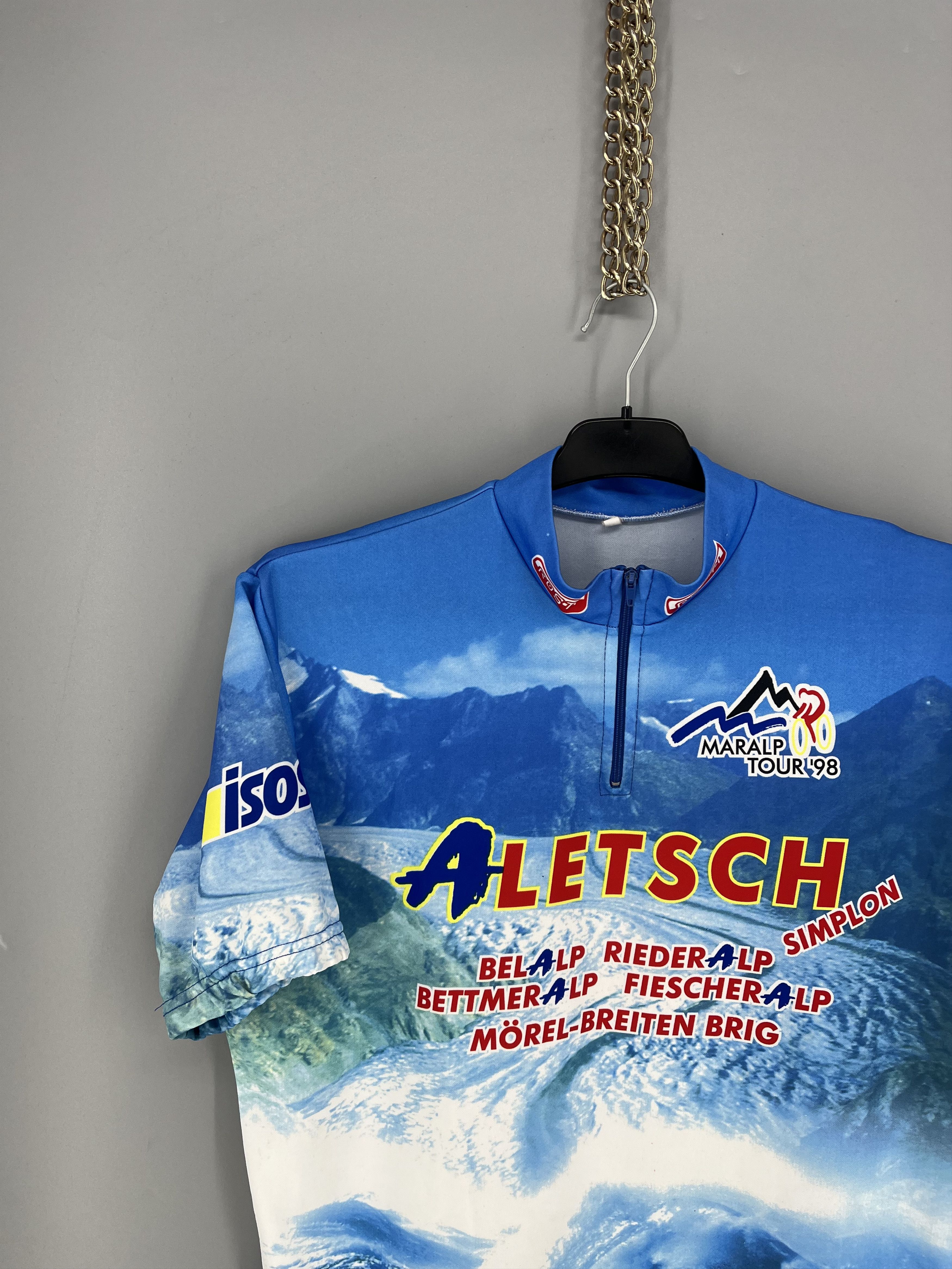Vintage Vtg Maralp Tour ’98 Aletsch Cycl0ing Jersey Mountain Print Size US XL / EU 56 / 4 - 5 Thumbnail