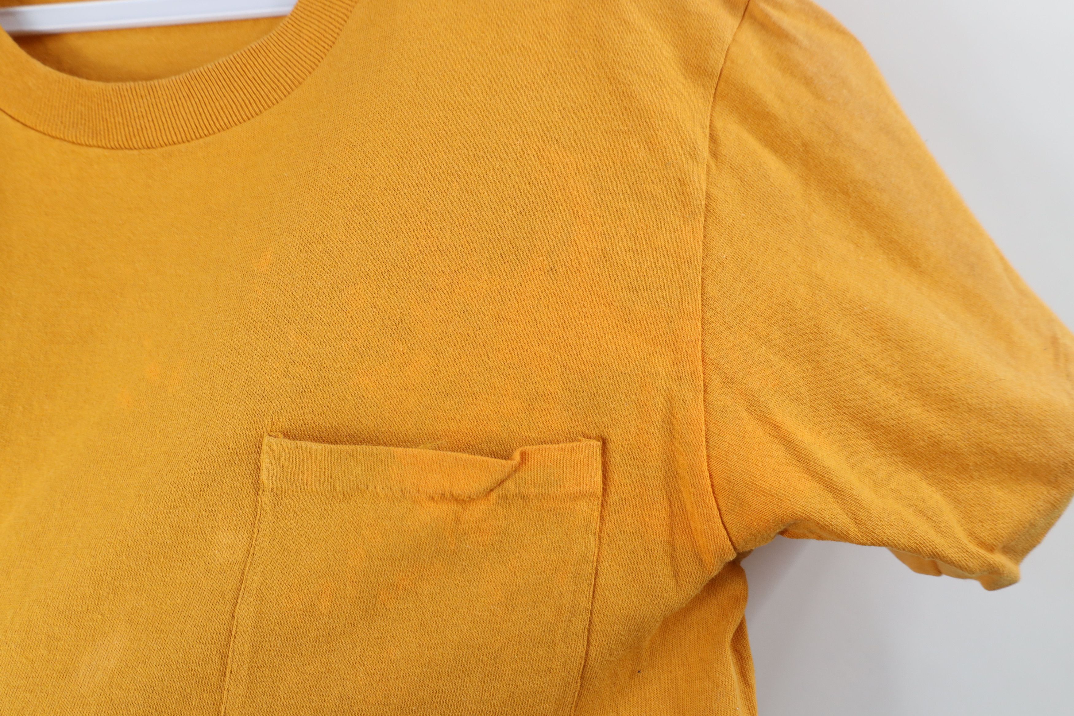 Vintage Vintage 70s Streetwear Blank Pocket T-Shirt Orange USA Size US M / EU 48-50 / 2 - 6 Thumbnail