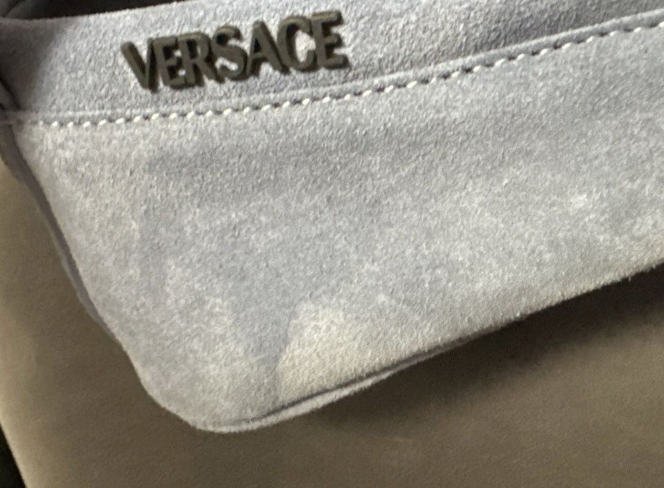 Versace New Versace Villa Suede Driving Greca Shoes Loafers $775 Size US 12 / EU 45 - 6 Thumbnail