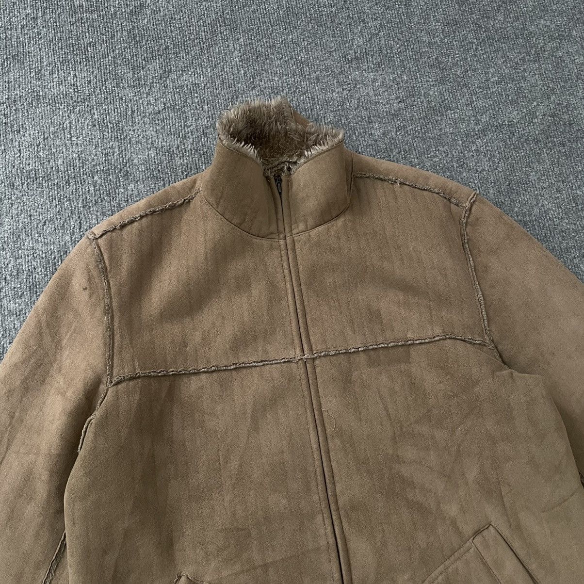 Isamu Katayama Backlash Japanese Raika Style Faux Suede Sherpa Jacket vkei style Size US S / EU 44-46 / 1 - 3 Thumbnail