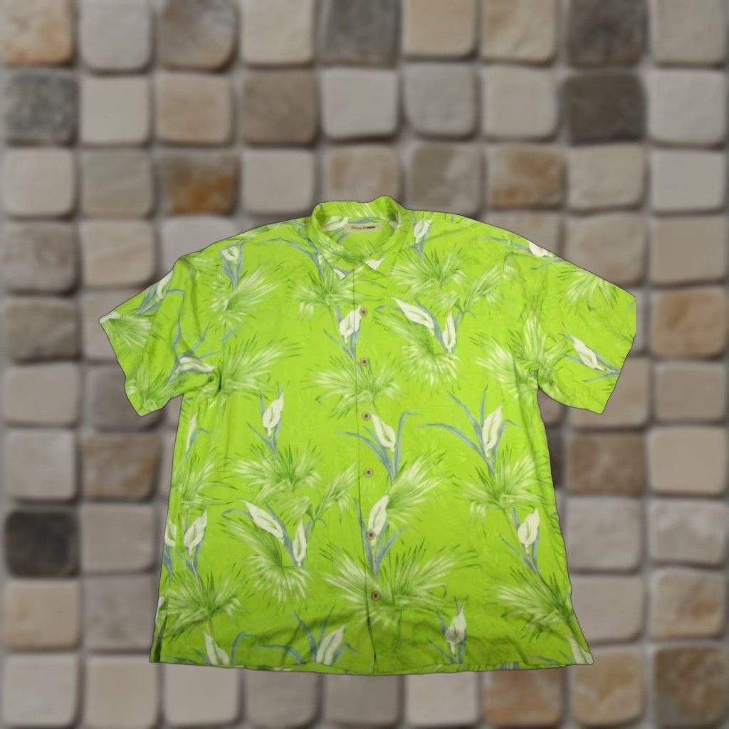 Tommy Bahama Tommy Bahama Shirt Mens XL Green Silk Floral Button-Up Size US XL / EU 56 / 4 - 1 Thumbnail