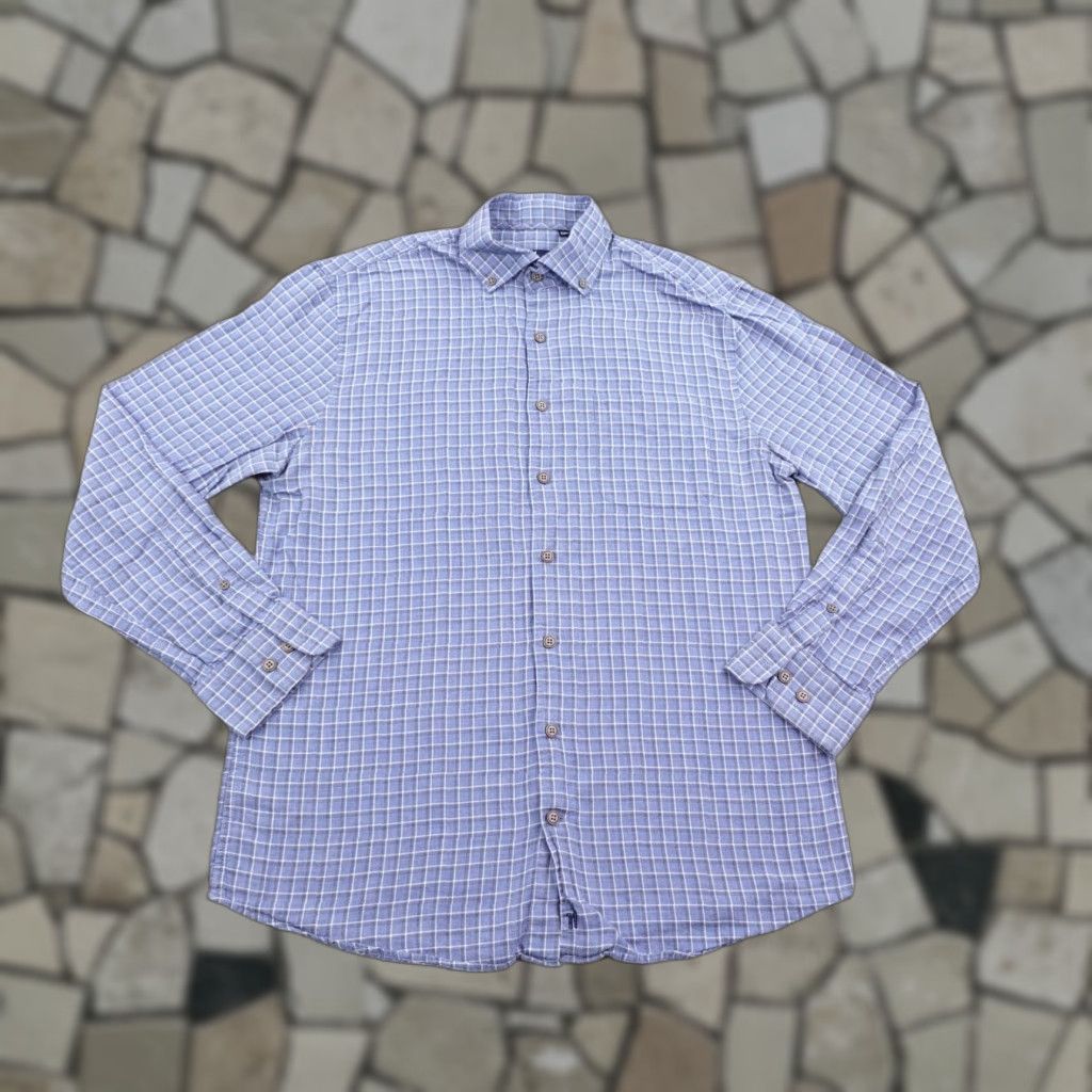 johnnie-O Johnnie-O Shirt Mens Medium Blue Plaid Flannel Button-Up Top Shelf Outdoor Sports Size US M / EU 48-50 / 2 - 1 Thumbnail