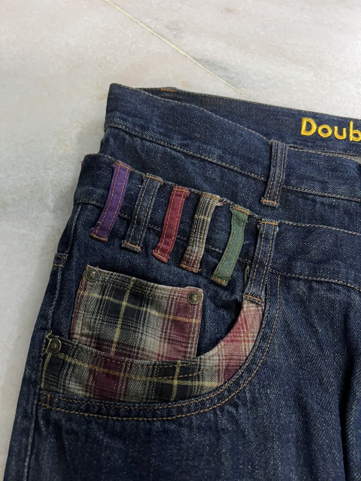 Japanese Brand 💥Double Waist💥Vintage 90’s Style Double Focus Mud Wash Jean Size US 33 - 7 Thumbnail