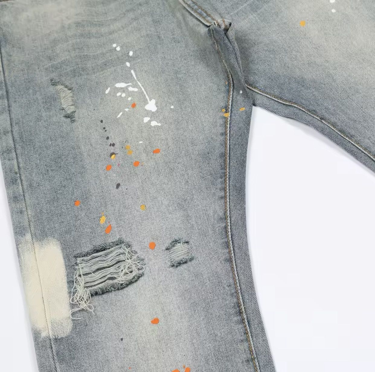 Japanese Brand Ripped Jeans Y2k High Street Distressed Washed-out Loose Size US 28 / EU 44 - 5 Thumbnail