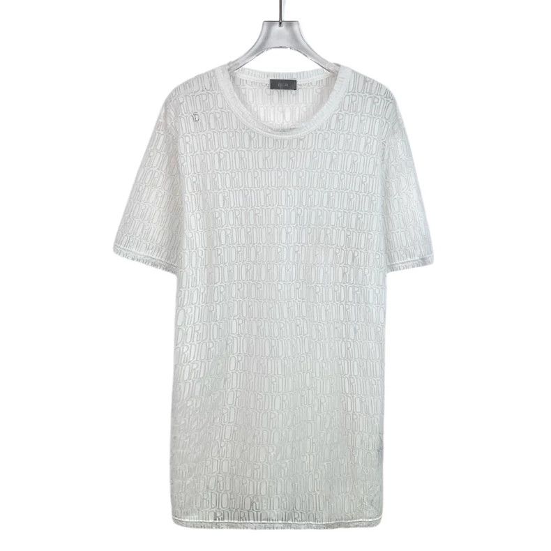 Dior Dior White logo full-print hollow round-neck short-sleeved Size US L / EU 52-54 / 3 - 1 Thumbnail