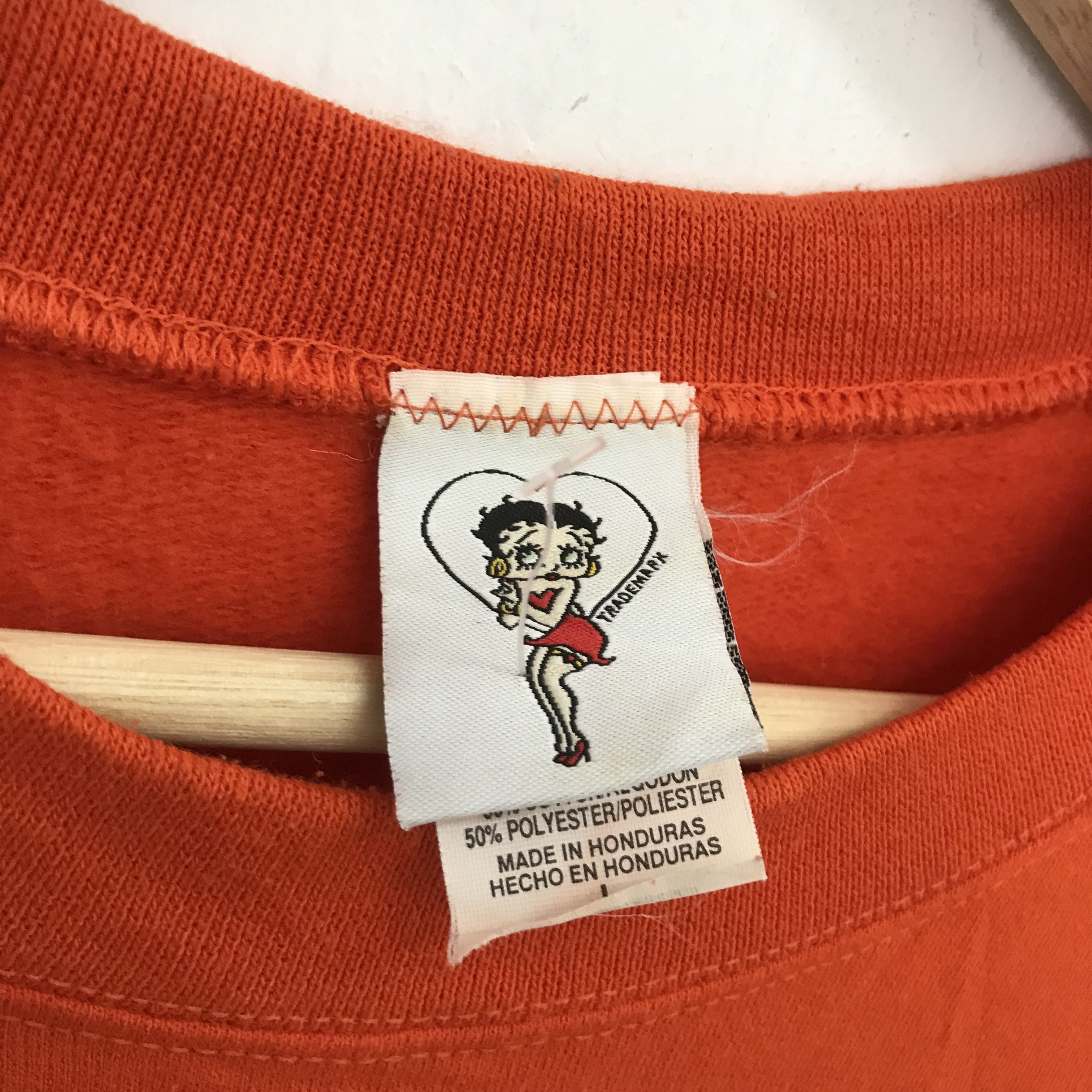 Vintage Vintage Betty Boop Cartoon Orange Sweatshirt - 540 Size US M / EU 48-50 / 2 - 8 Thumbnail