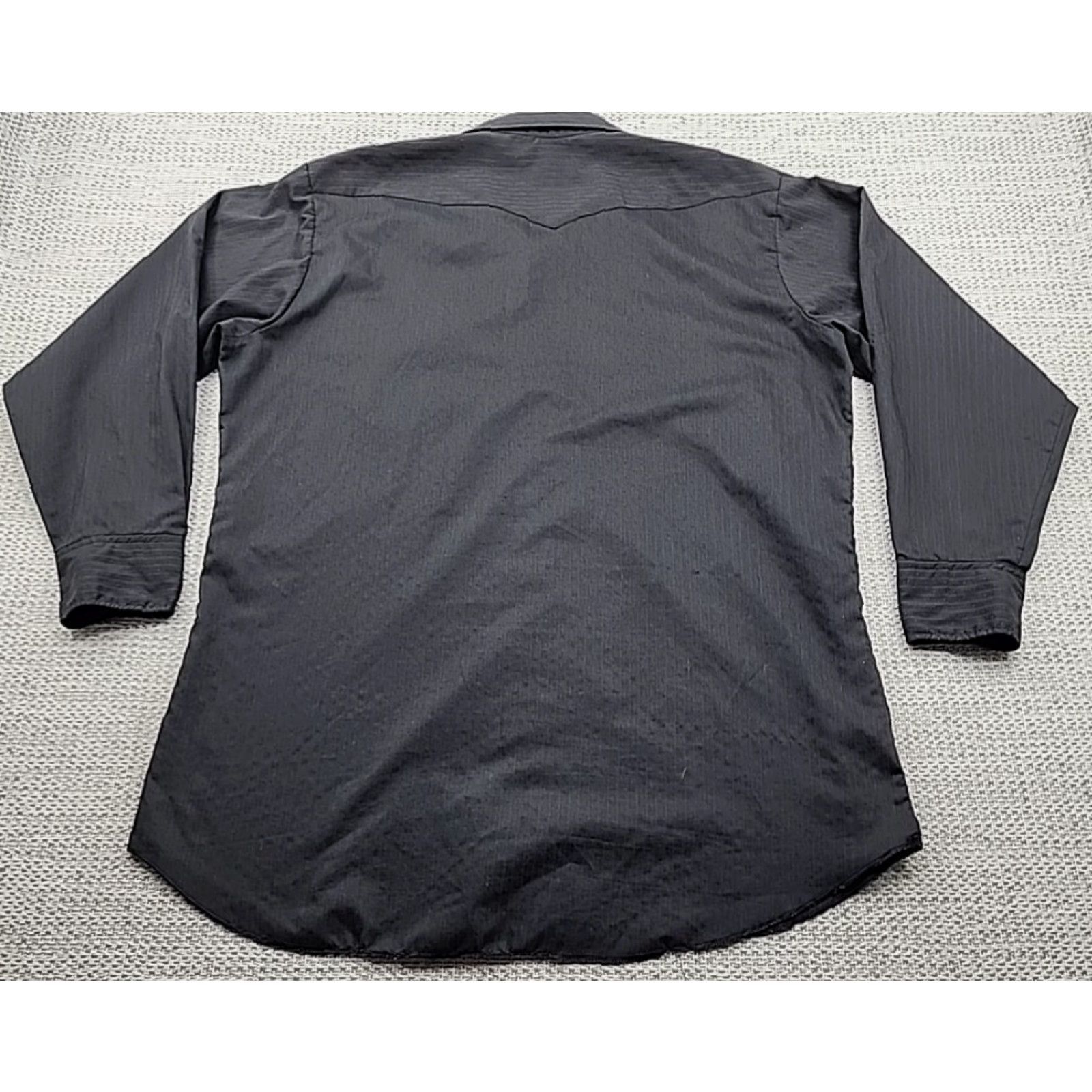 Vintage VINTAGE Panhandle Slim Pearl Snap Shirt 18-36 Black Striped Western USA Made Cowboy Shirt Mens Regular 100% Cotton Size US XXL / EU 58 / 5 - 6 Thumbnail