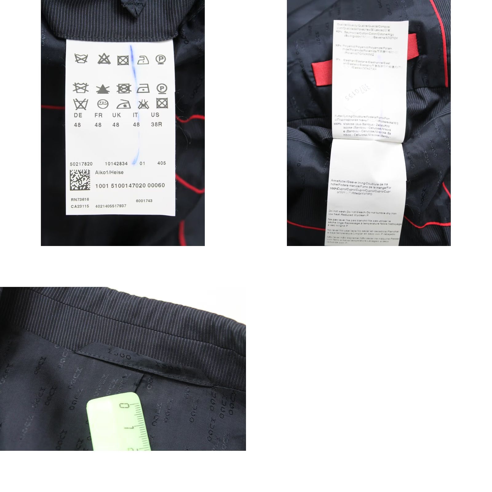 Hugo Boss Hugo Boss Blazer Men Single Breasted Pinstriped Notch Blue US 38R Aiko1/Heise Size 38R - 8 Thumbnail