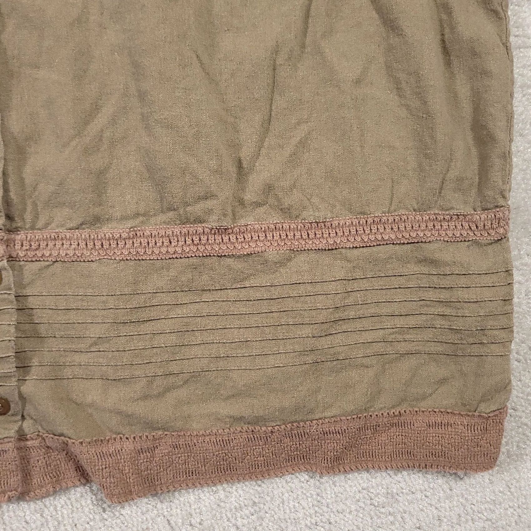 Vintage VINTAGE CJ Banks Womens Shirt 3X Beige Linen Blend 3/4 Sleeve Button Up Womens Size XXL / US 16-18 / IT 52-54 - 4 Thumbnail