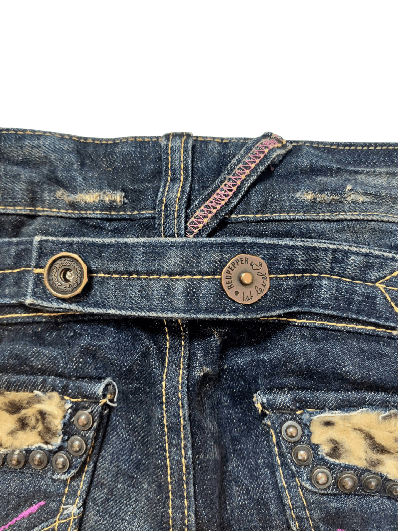 If Six Was Nine 🔥Red Peppers Flare Studded Fax Fur JAPAN Market Size 26" / US 2 / IT 38 - 12 Thumbnail