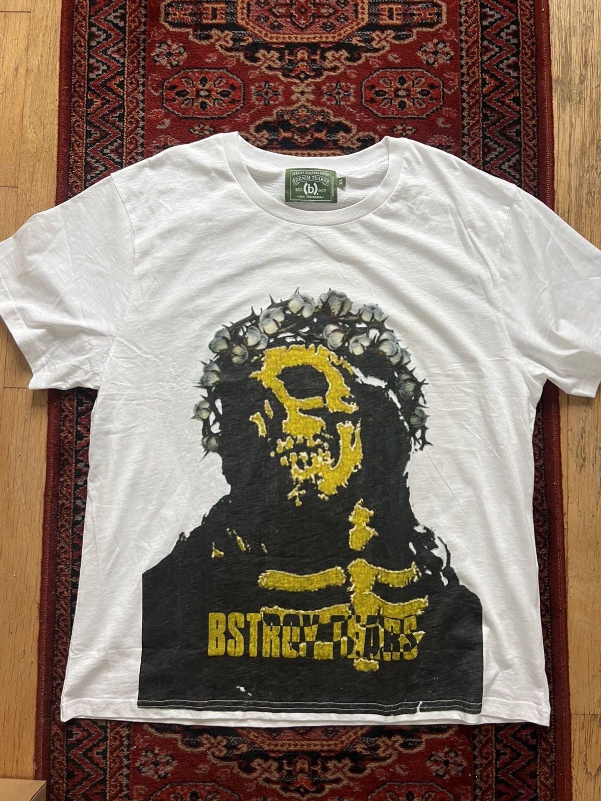 (B).Stroy × DENIM TEARS Denim Tears x (B)stroy “crown made of cotton” t shirt Size US XL / EU 56 / 4 - 1 Thumbnail
