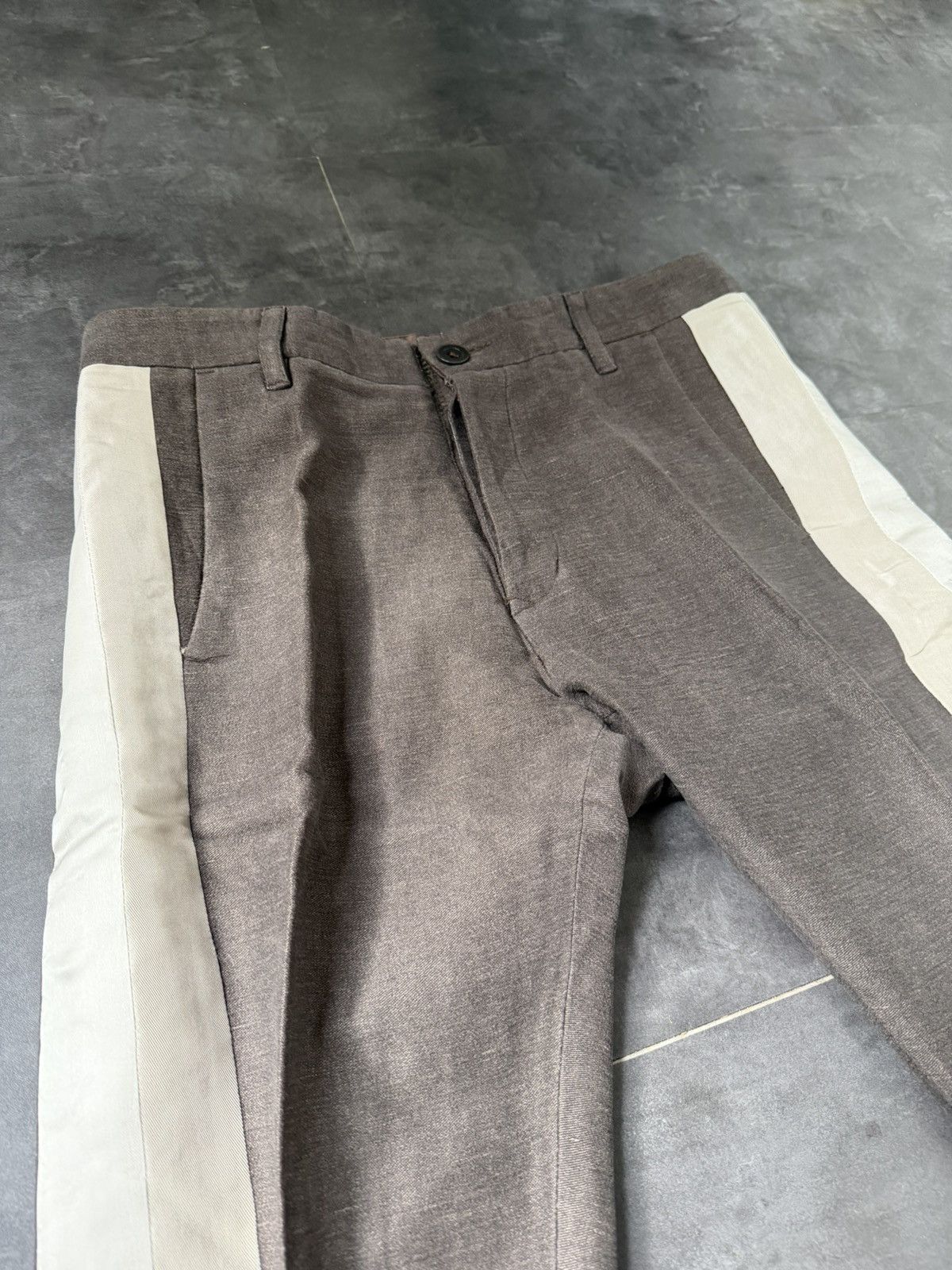 Rick Owens F/W 06 "DUSTULATOR" Striped Runway Linen & Cotton Pants M Size US 32 / EU 48 - 3 Thumbnail