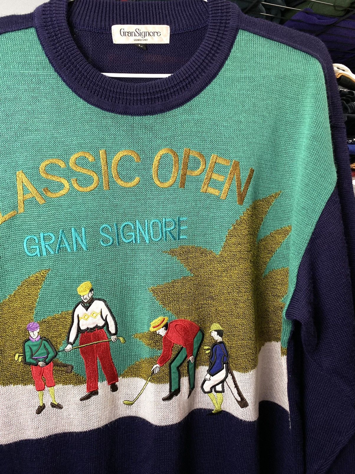 Designer × Japanese Brand Rare! Vintage Golf Players Knit Sweater Japanese Retro Size US L / EU 52-54 / 3 - 5 Thumbnail