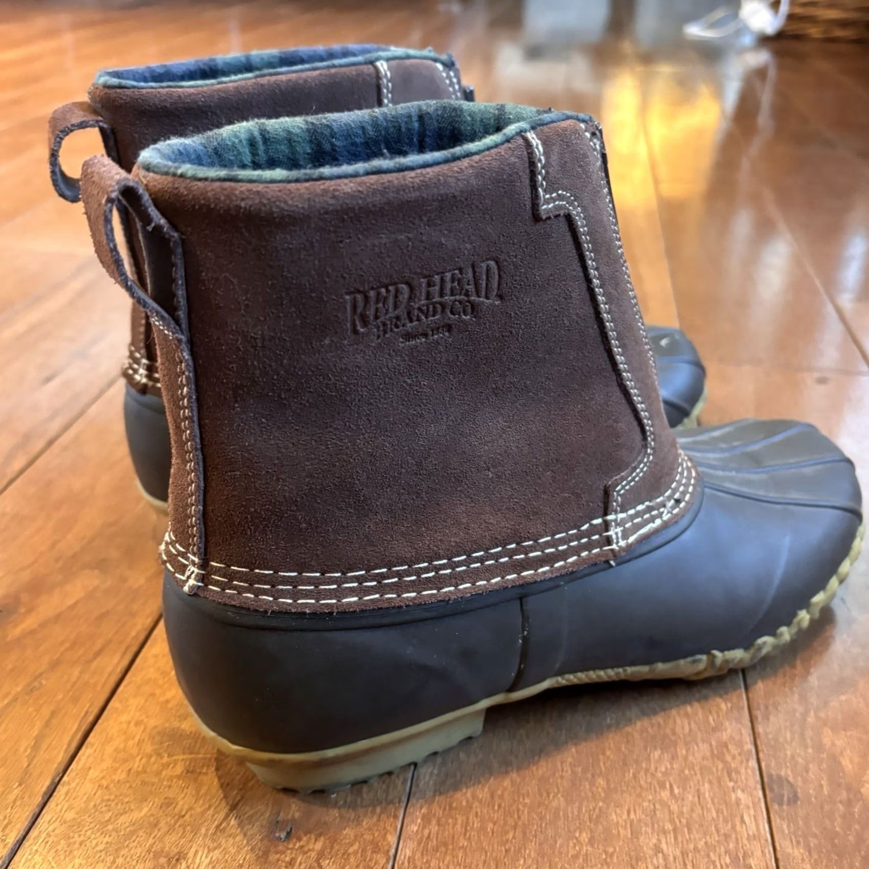 CO RedHead Brand Co Mens 3M Thinsulate ACS II Duck Boots Brown Leather 8M Front Zip Size US 8 / EU 41 - 2 Thumbnail