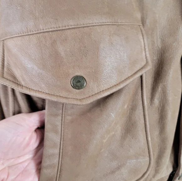 Roundtree & Yorke × Vintage Vintage Roundtree & York Brown Leather Flight Bomber Jacket Size US L / EU 52-54 / 3 - 5 Thumbnail