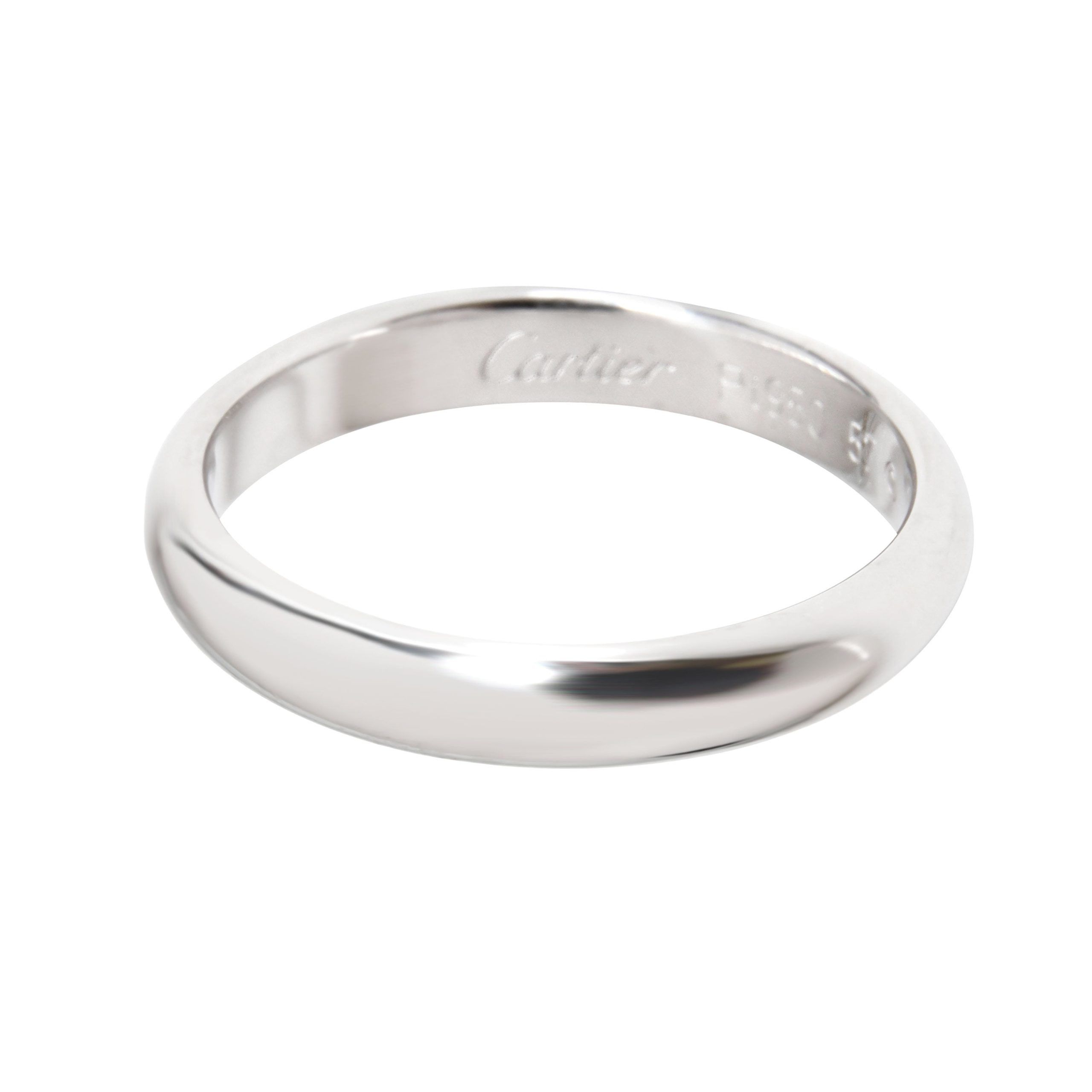 image of Cartier 1895 Wedding Band In Platinum in Silver, Women's