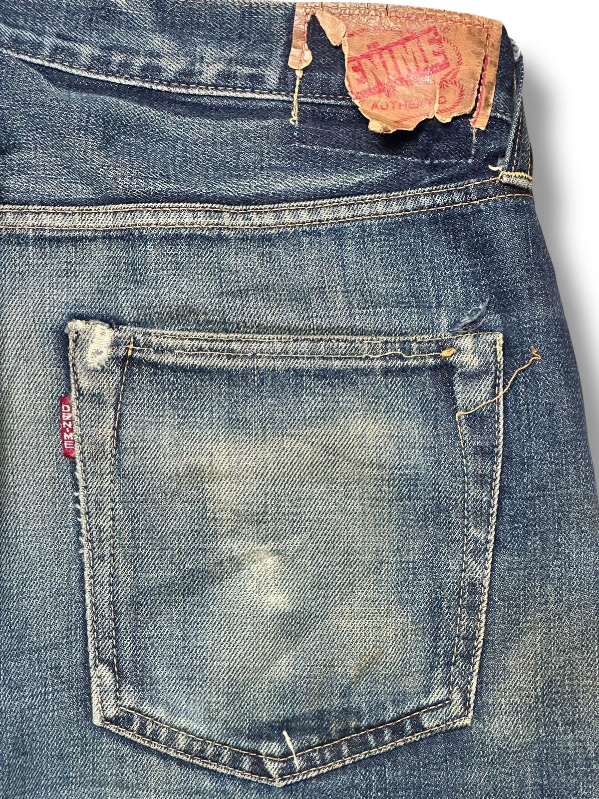 Denime Denime Vintage 80's Distressed Selvedge Baggy Faded Wash Size US 34 / EU 50 - 7 Thumbnail